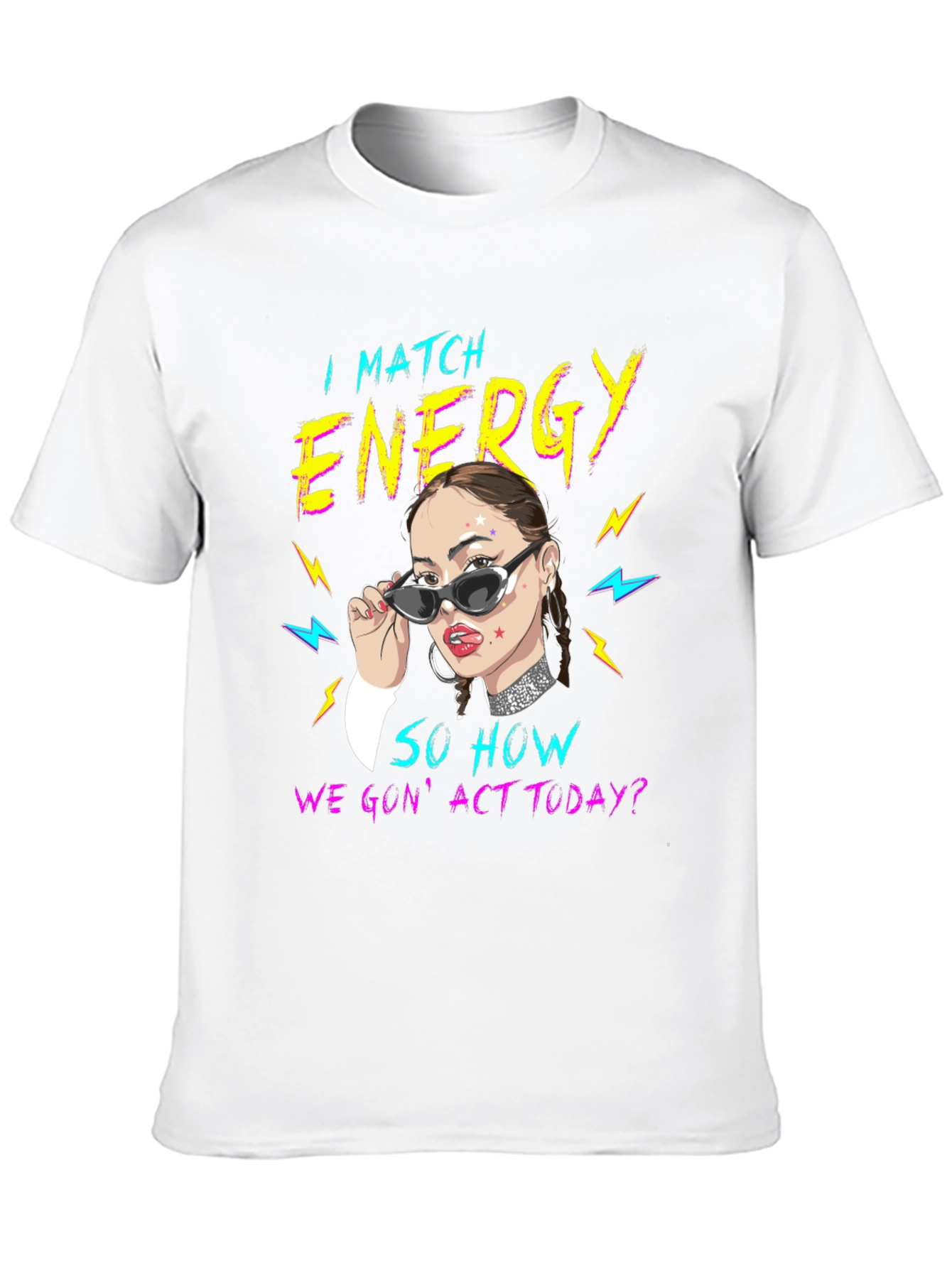 Black I Match Energy Graphic Tee - Black Unisex T-Shirt view 10