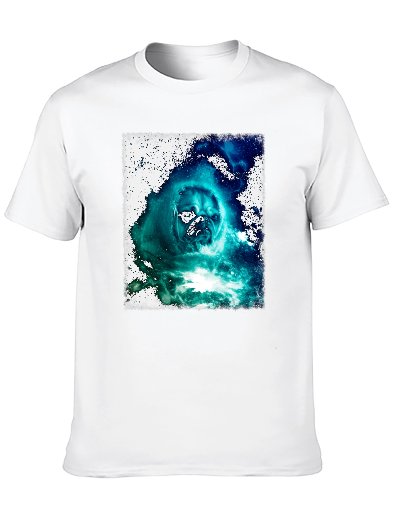Black Cosmic Pug Graphic Black T-Shirt view 10