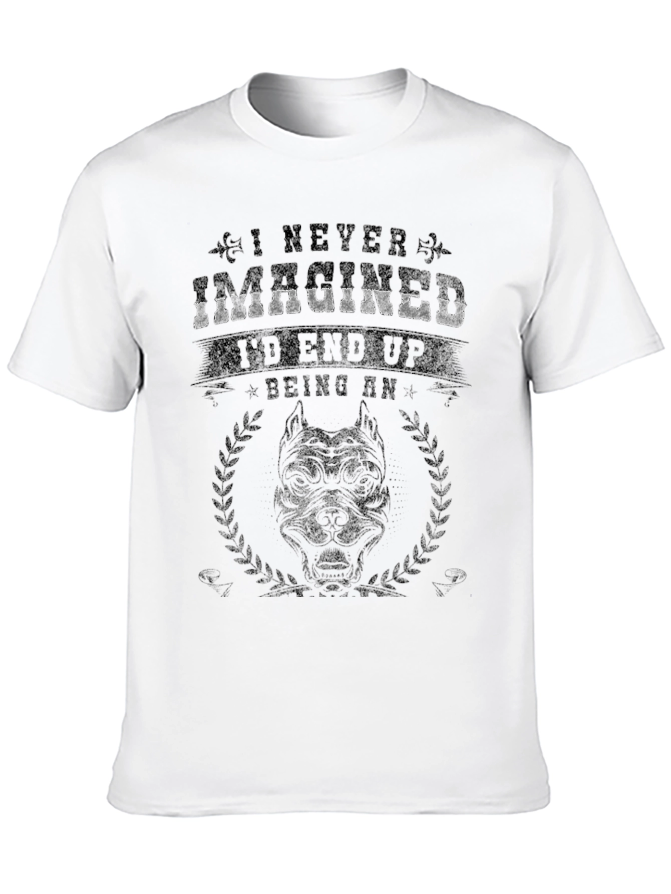 Black I Never Imagined Pitbull T-Shirt view 10