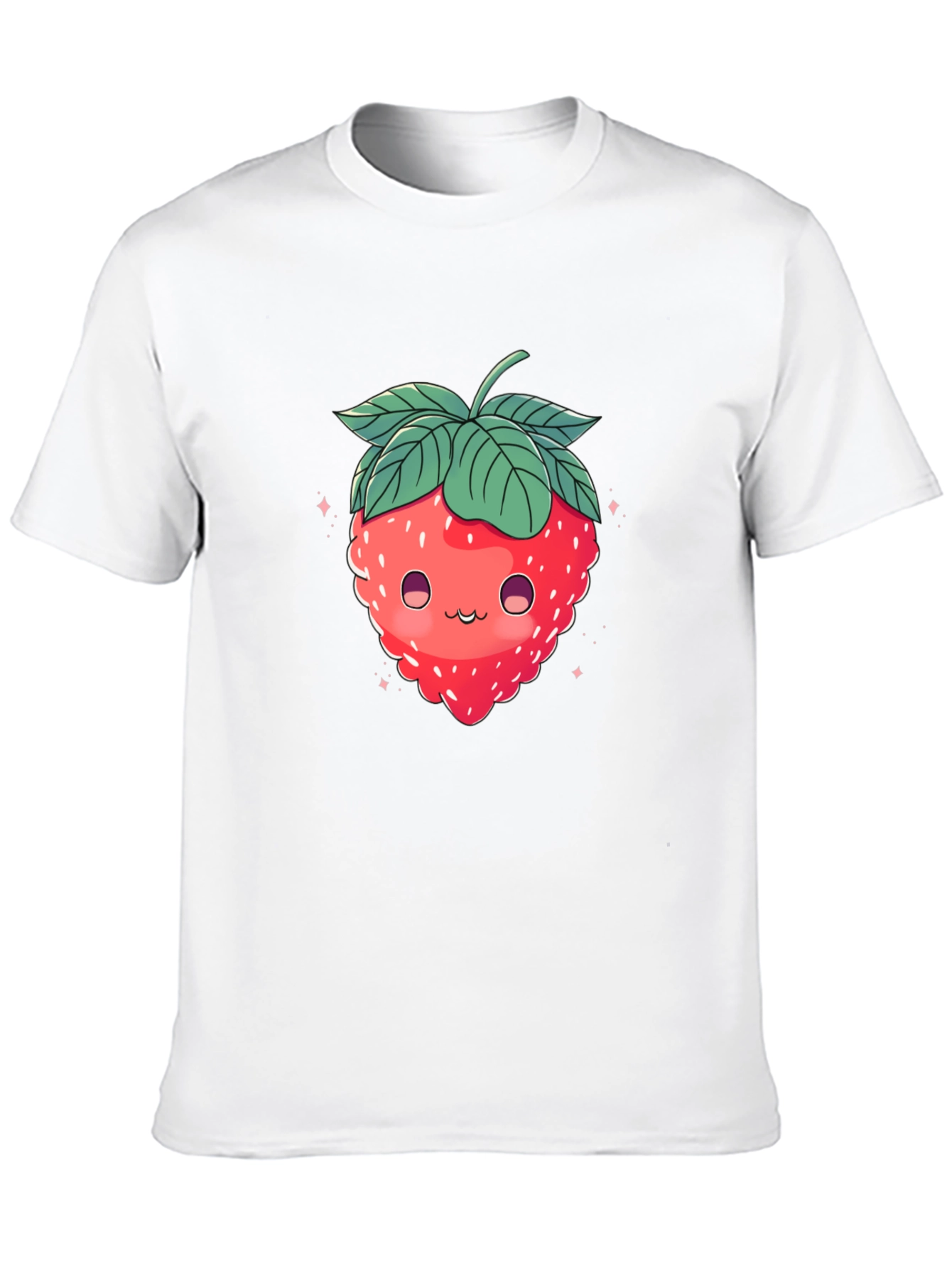 Black Cute Strawberry Graphic Black T-Shirt view 10
