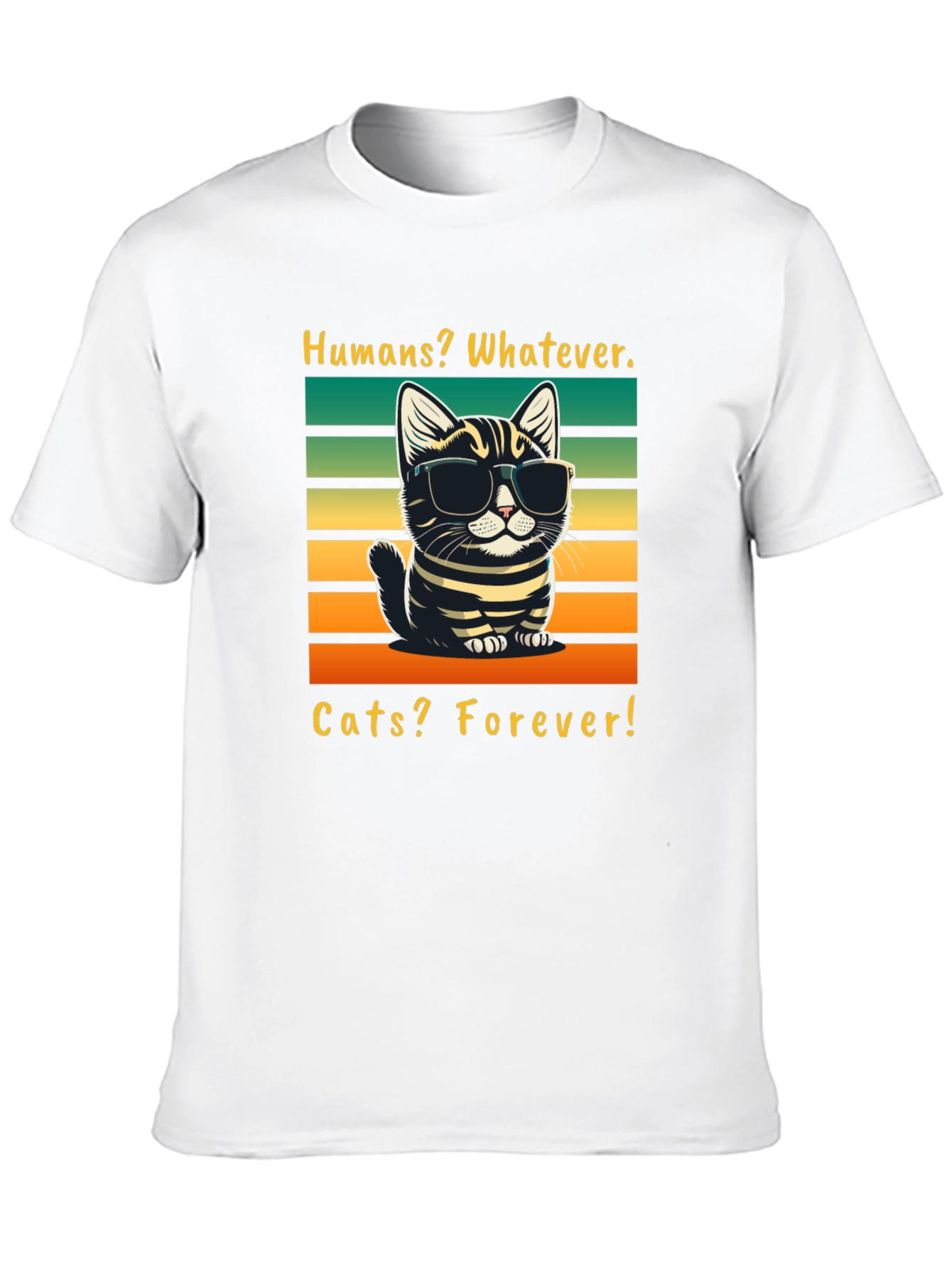 Black Humans Whatever Cats Forever T-Shirt view 10