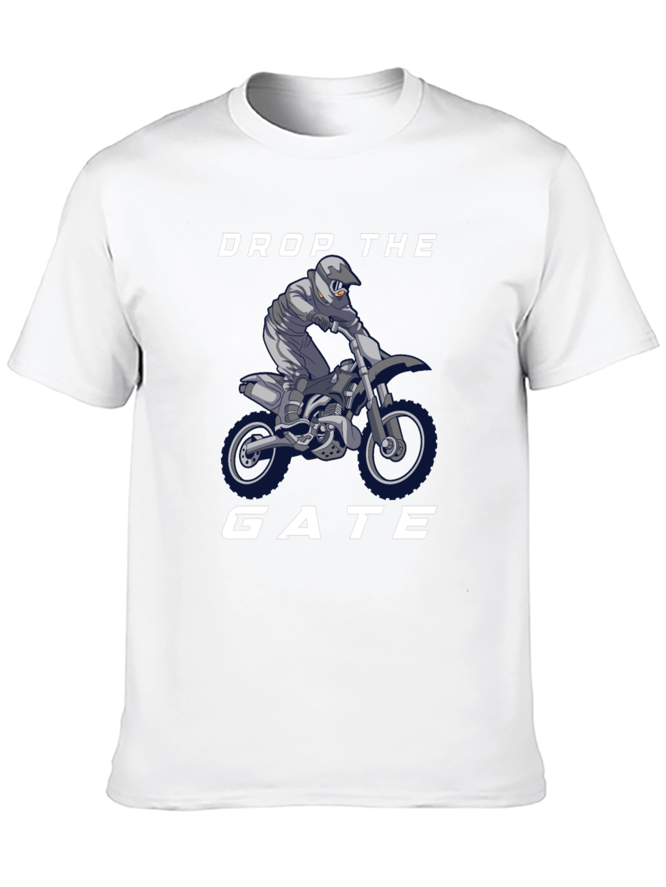 Black Drop the Gate T-Shirt - Motocross Rider Design view 10