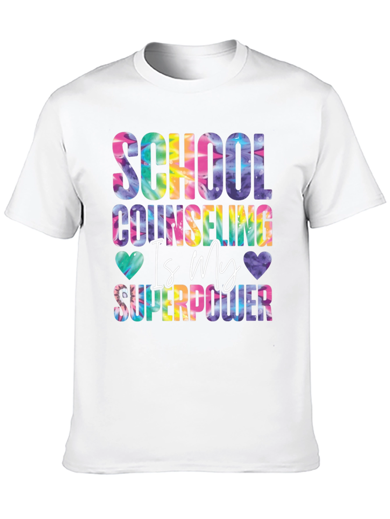 Black School Counselor Superpower Tie Dye Graphic Tee view 10