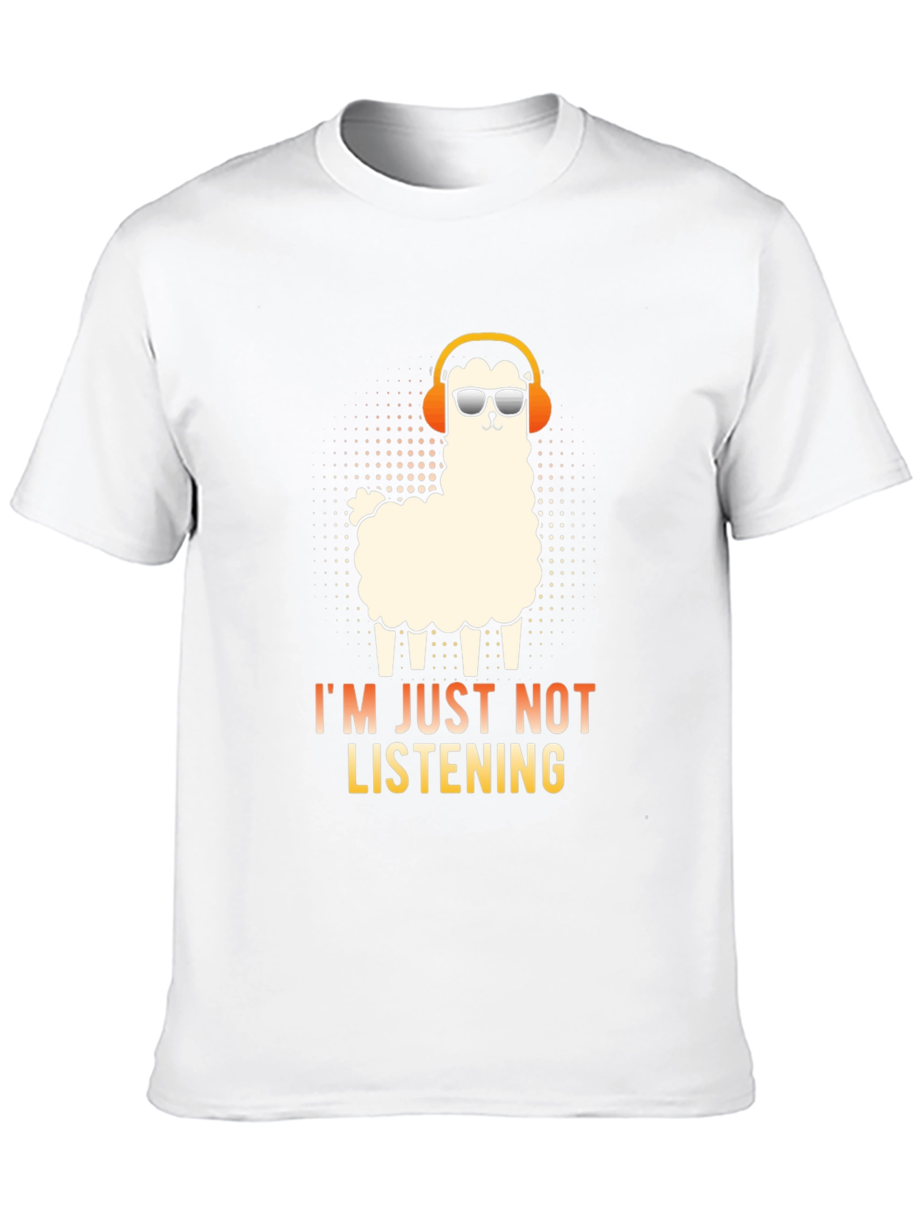 Black Llama Headphones Graphic T-Shirt - I'm Just Not Listening view 10
