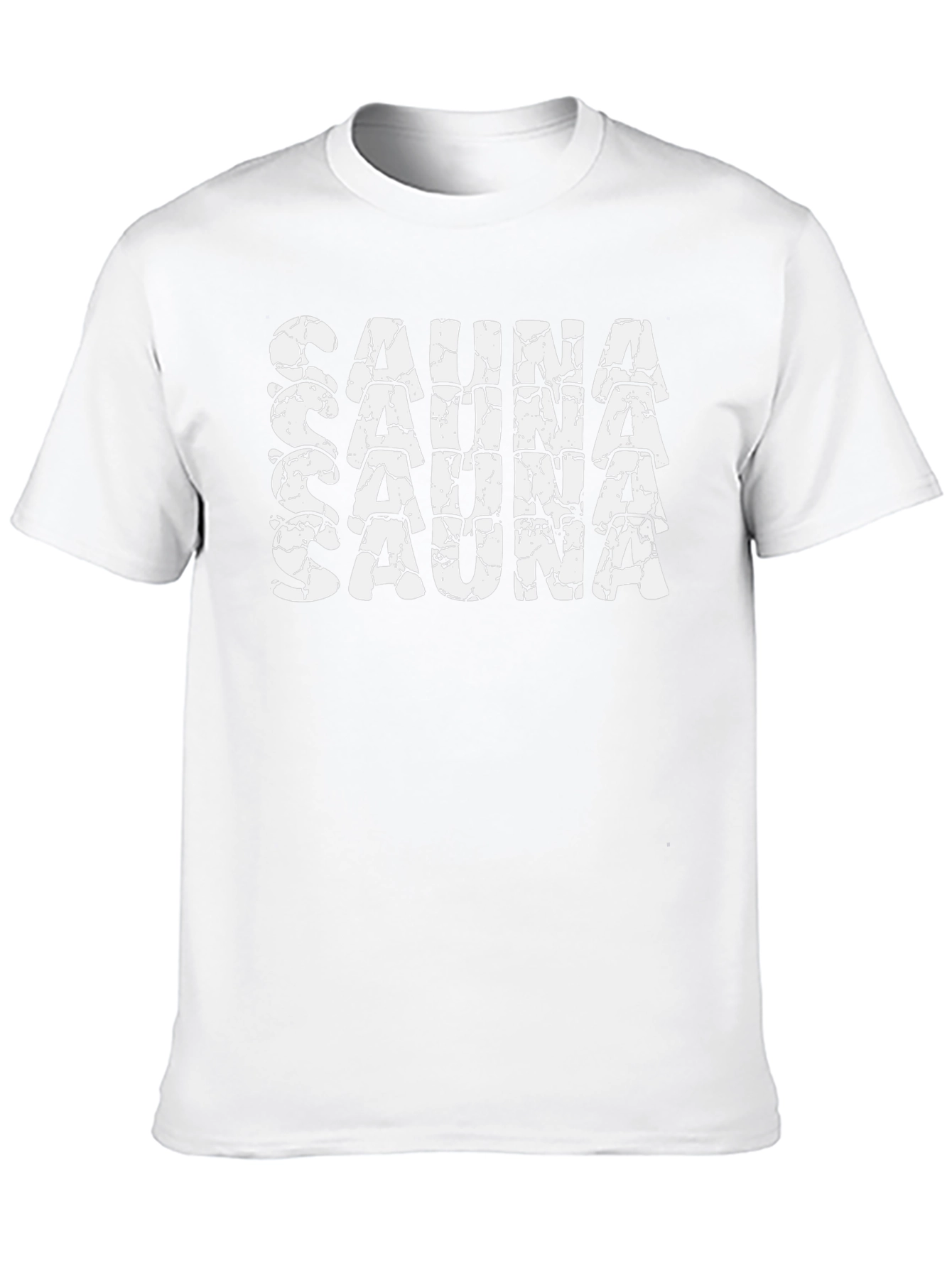 Black Sauna Text Tee - Black Cotton T-Shirt view 10