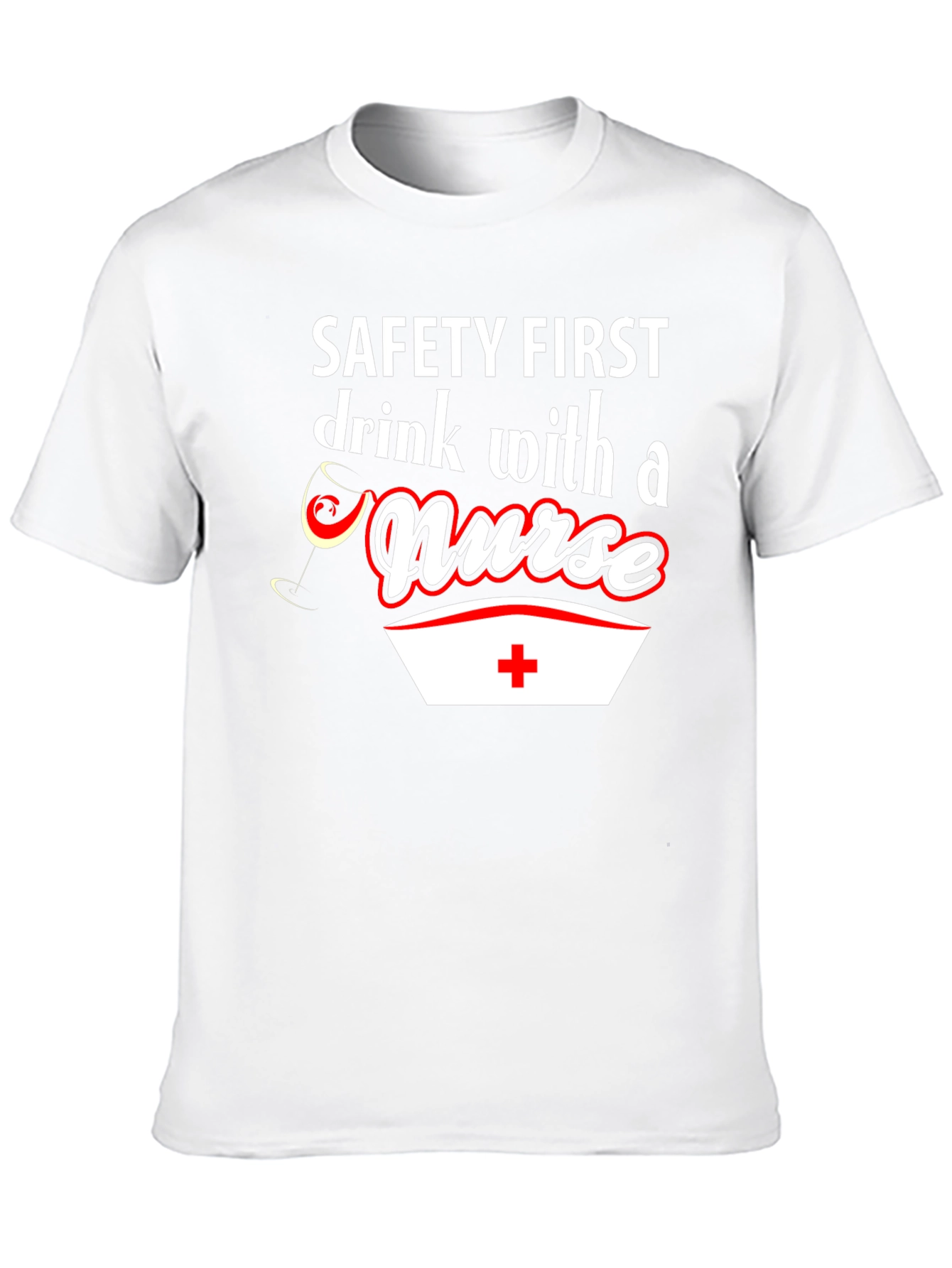 Black Safety First Drink With a Nurse T-Shirt view 10