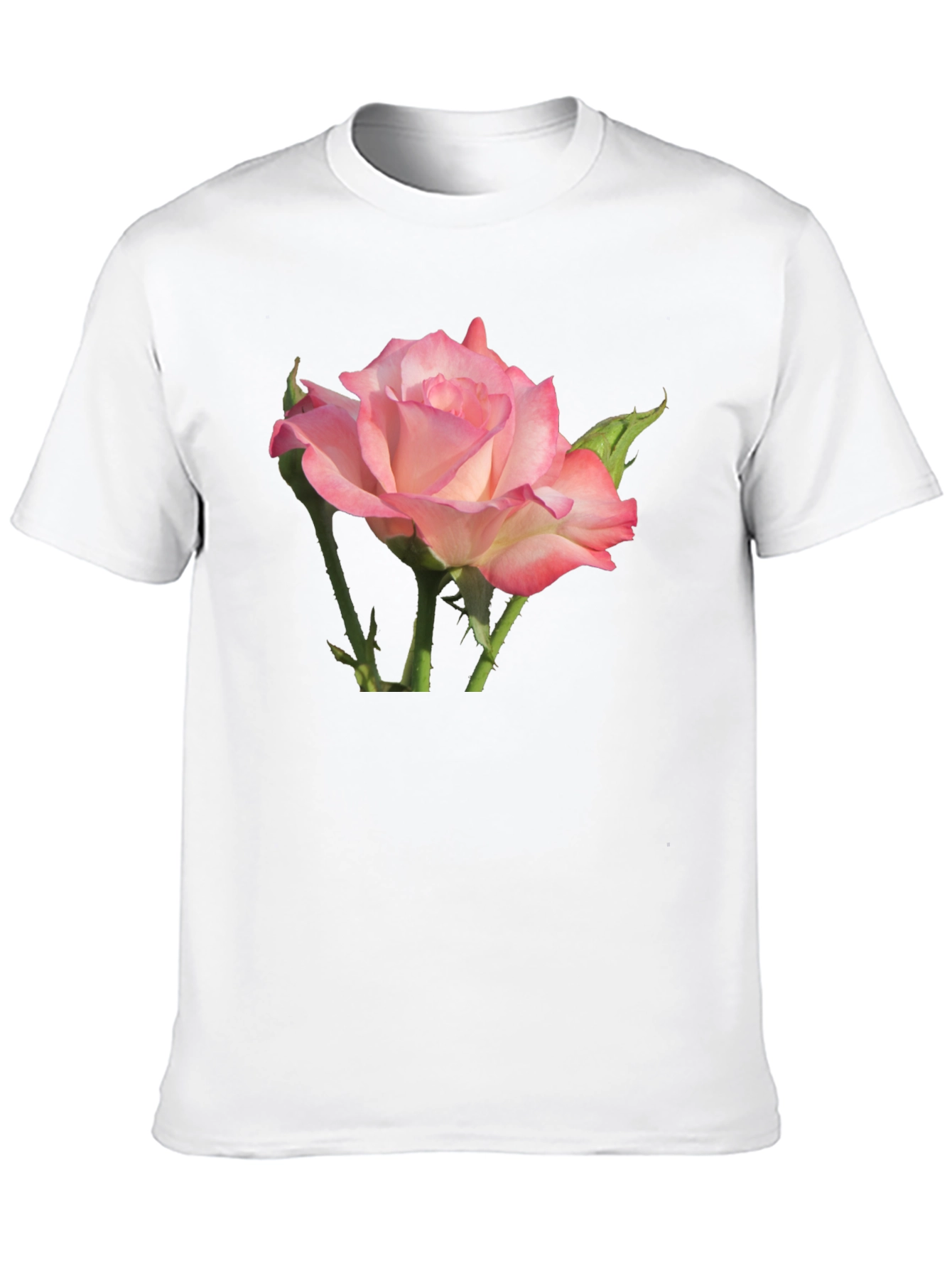 Black Pink Rose Graphic Black T-Shirt view 10