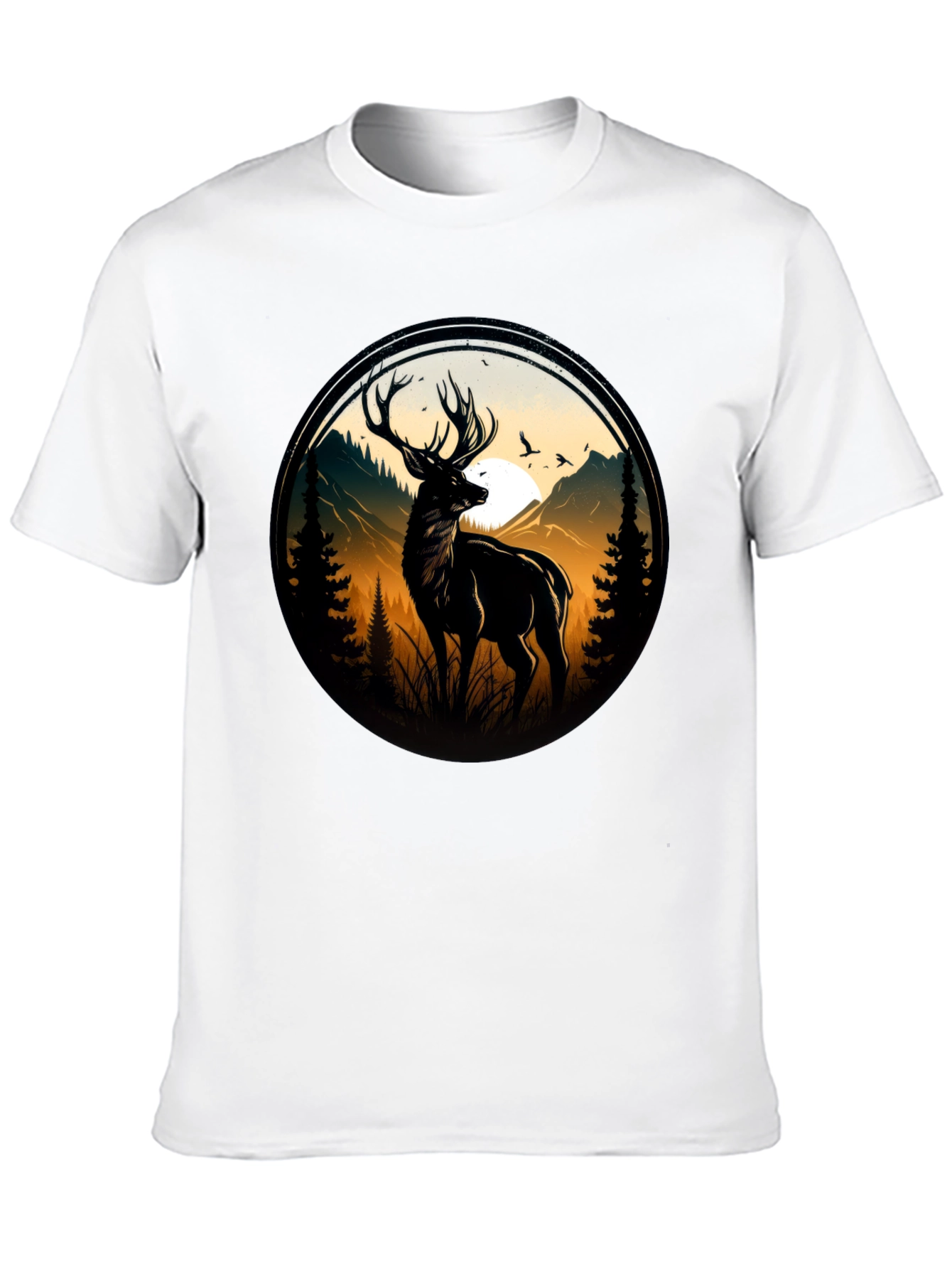 Black Deer Silhouette Graphic Tee - Black view 10