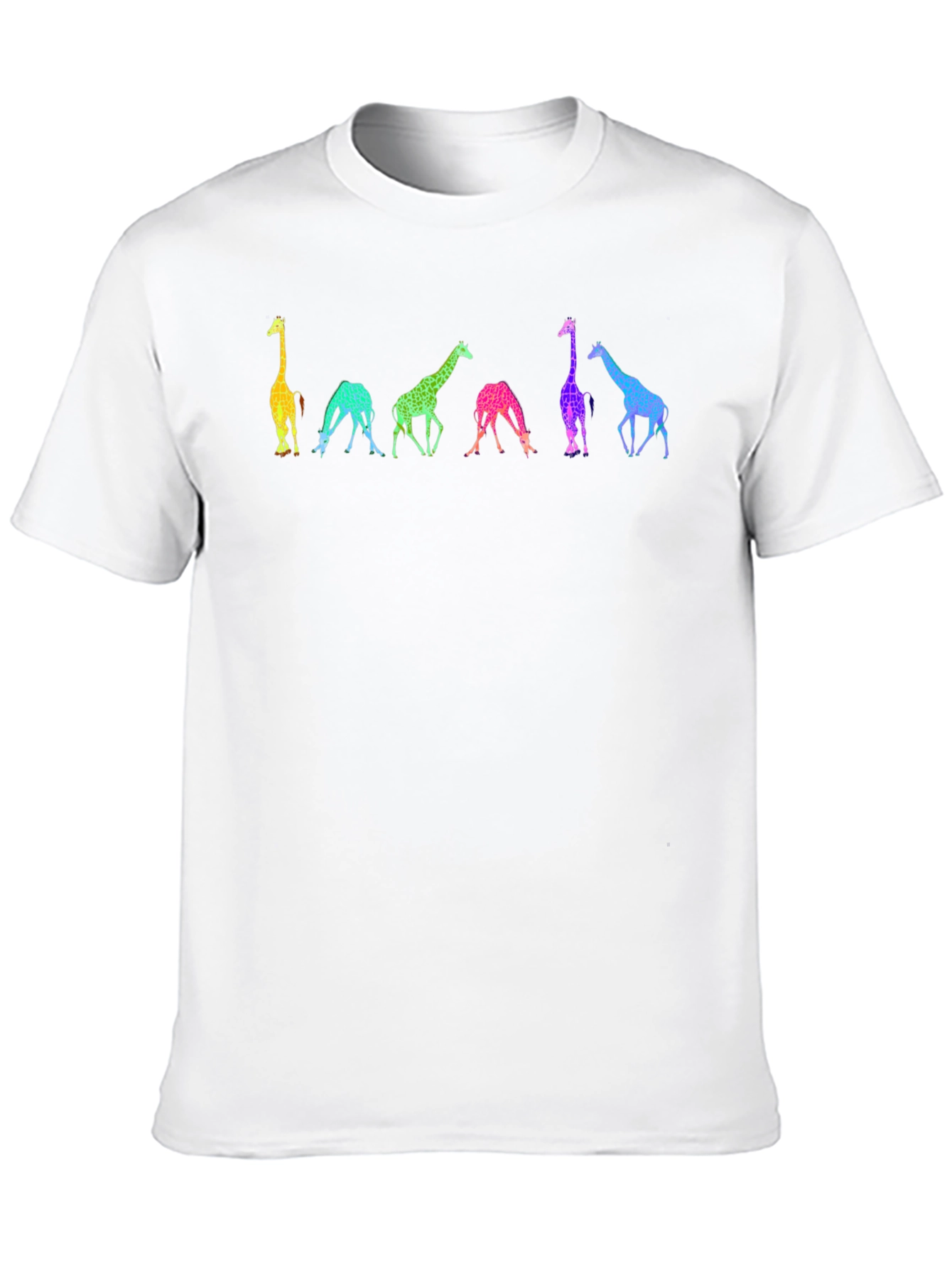 Black Rainbow Giraffe Graphic Tee - Unique Animal Shirt view 10