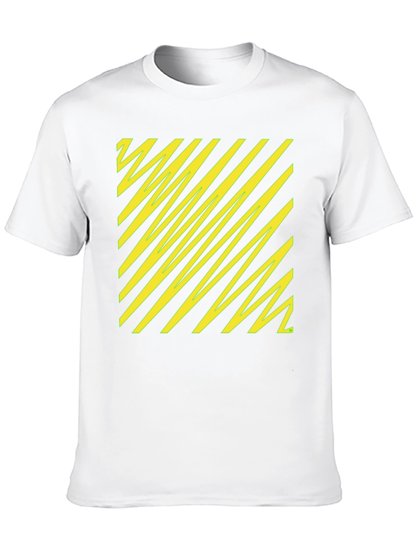 Black Black Tee with Yellow Diagonal Pattern view 10