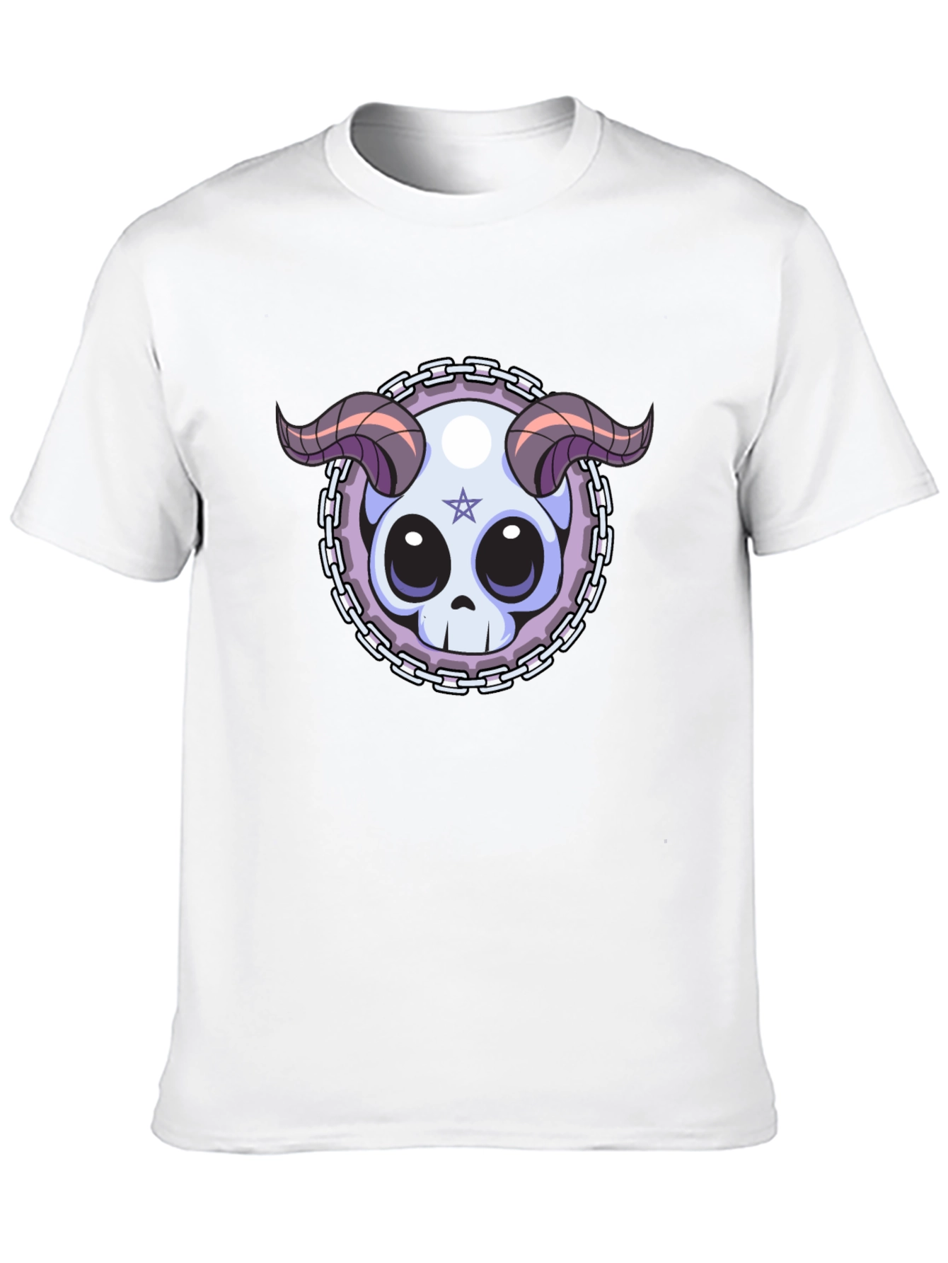 Black Skull & Horns Graphic Tee - Edgy Style view 10