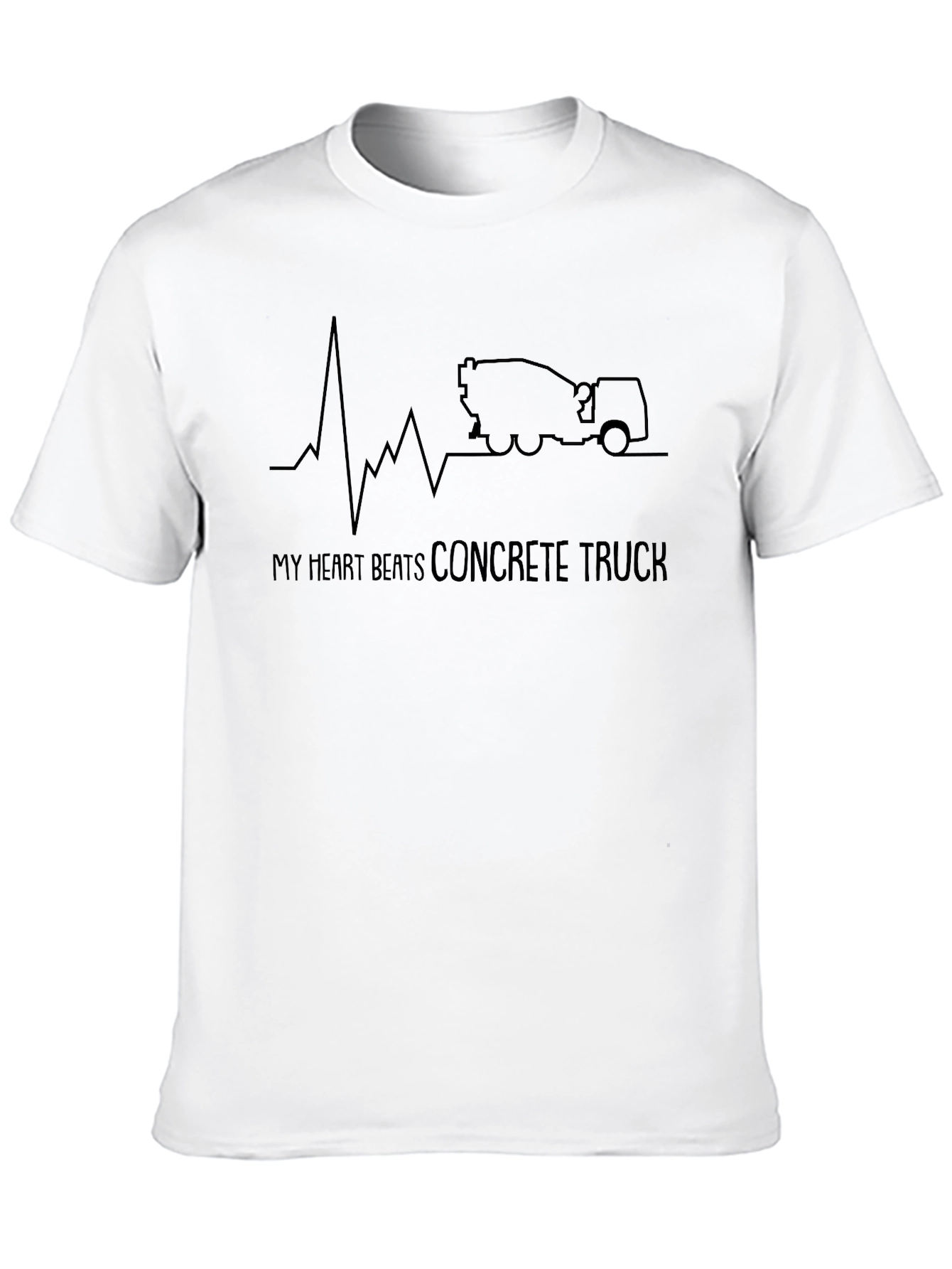 Black Concrete Truck Heartbeat T-Shirt - Black view 10