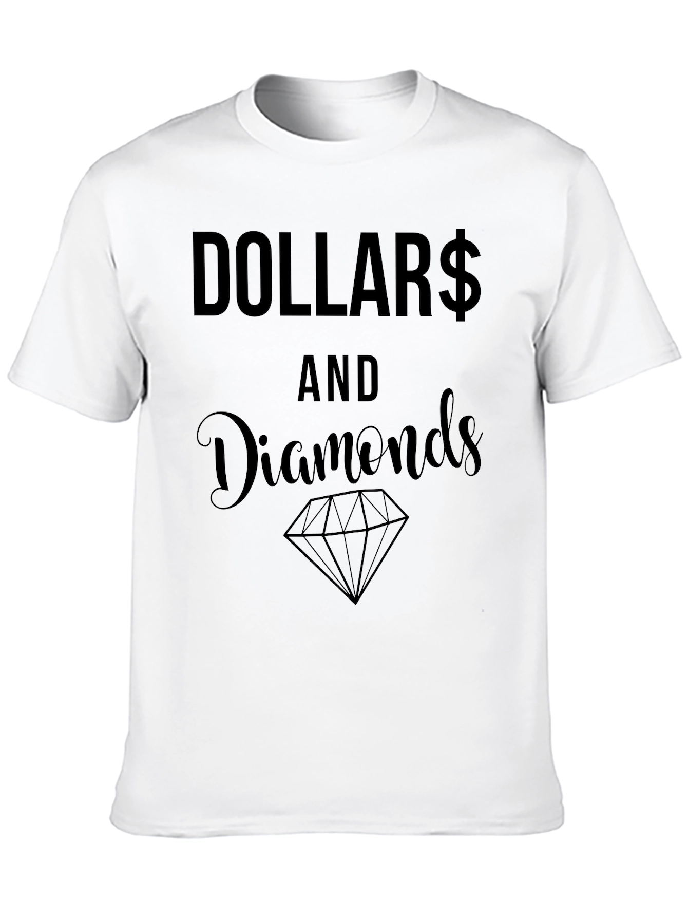Black Dollar and Diamonds Graphic Tee view 10