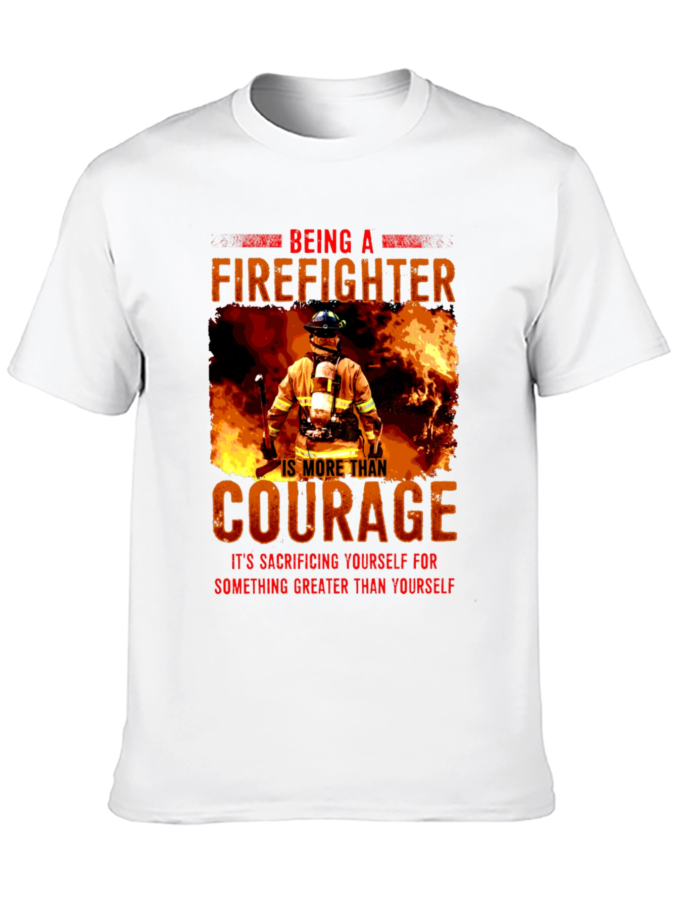 Black Firefighter Courage T-Shirt view 10