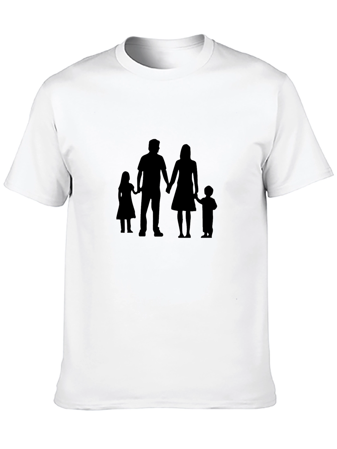 Black Family Silhouette Graphic Tee - Black Cotton Blend view 10