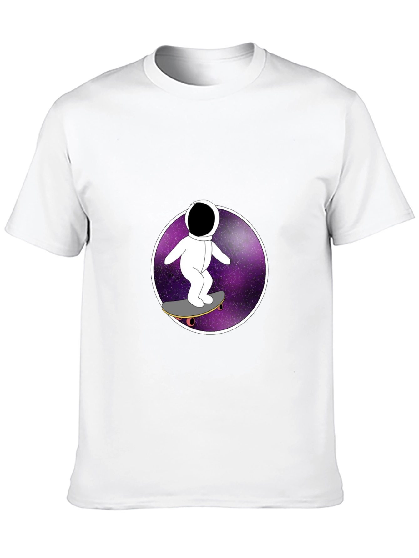 Black Skateboarding Astronaut Graphic Tee - Black Cotton T-Shirt view 10