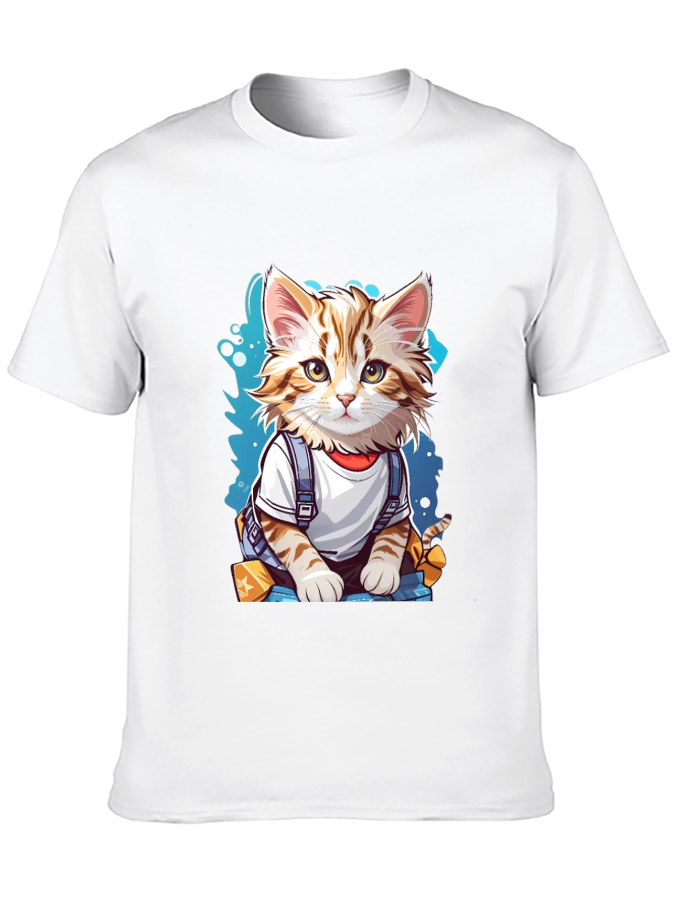 Black Cute Cartoon Cat T-Shirt view 10