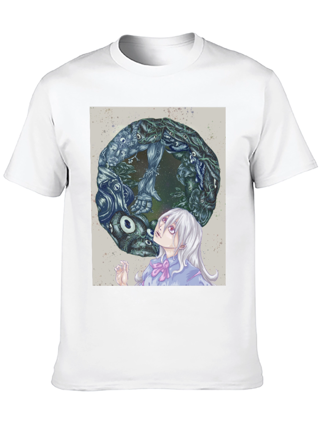Black Anime Graphic Print Black T-Shirt view 10
