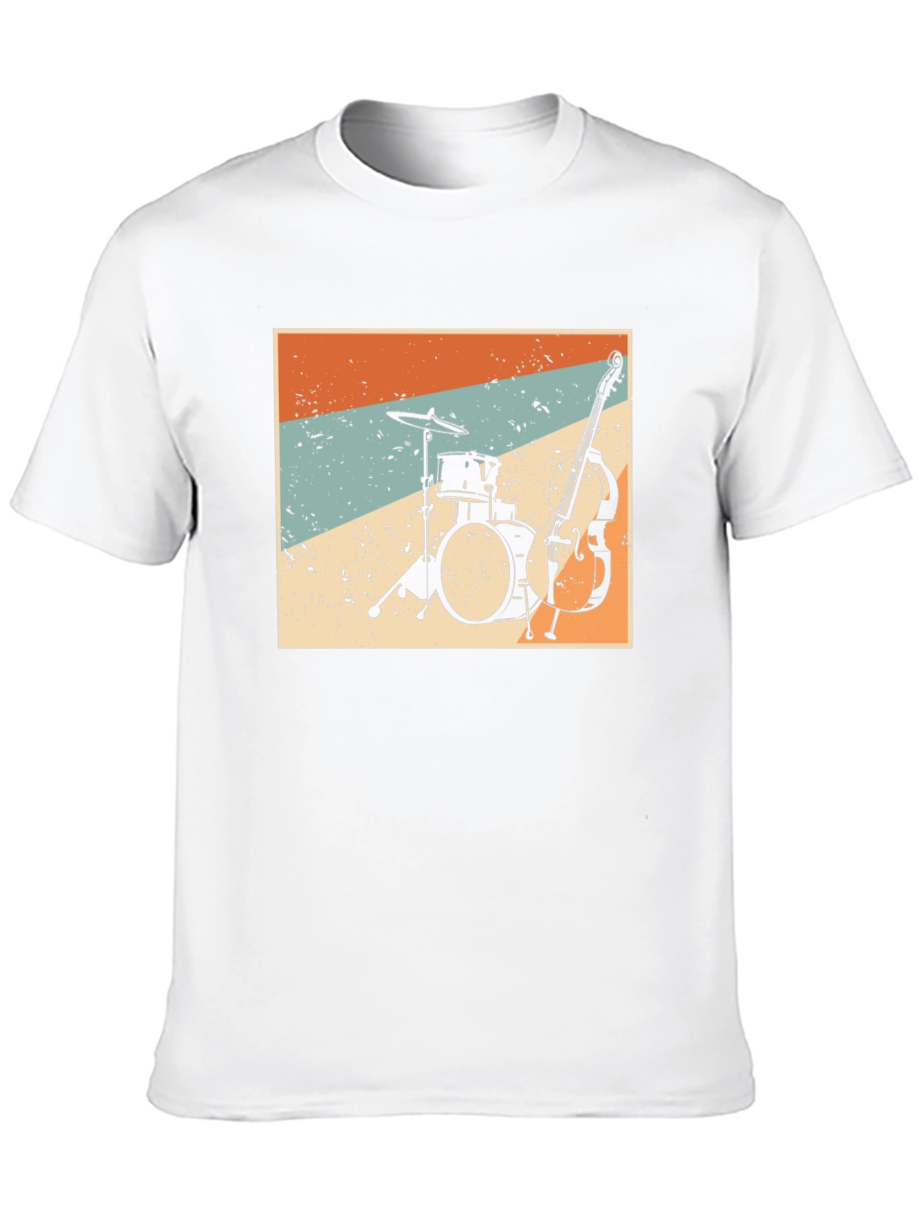 Black Vintage Music T-Shirt: Drums and Bass view 10