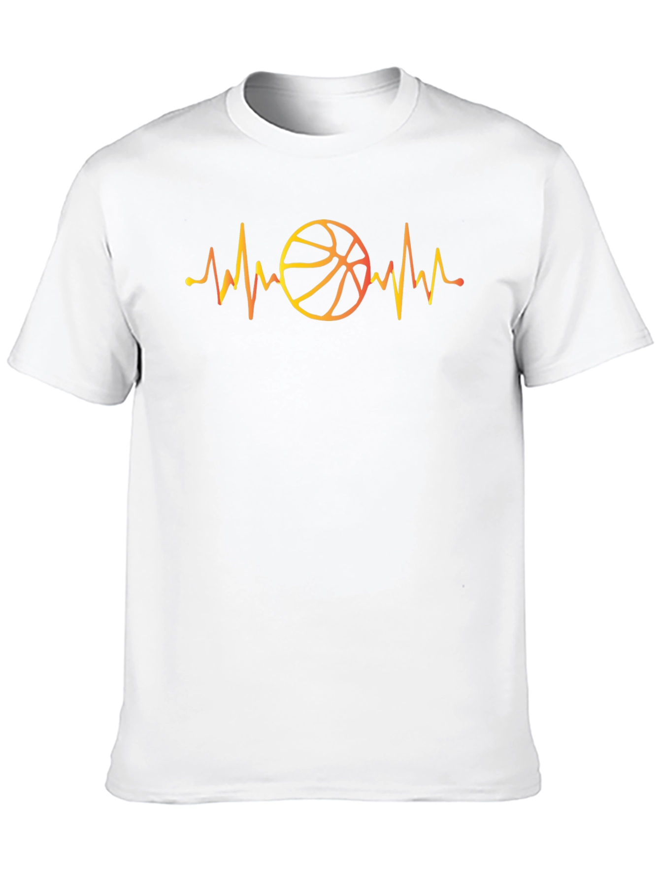 Black Basketball Heartbeat T-Shirt view 10
