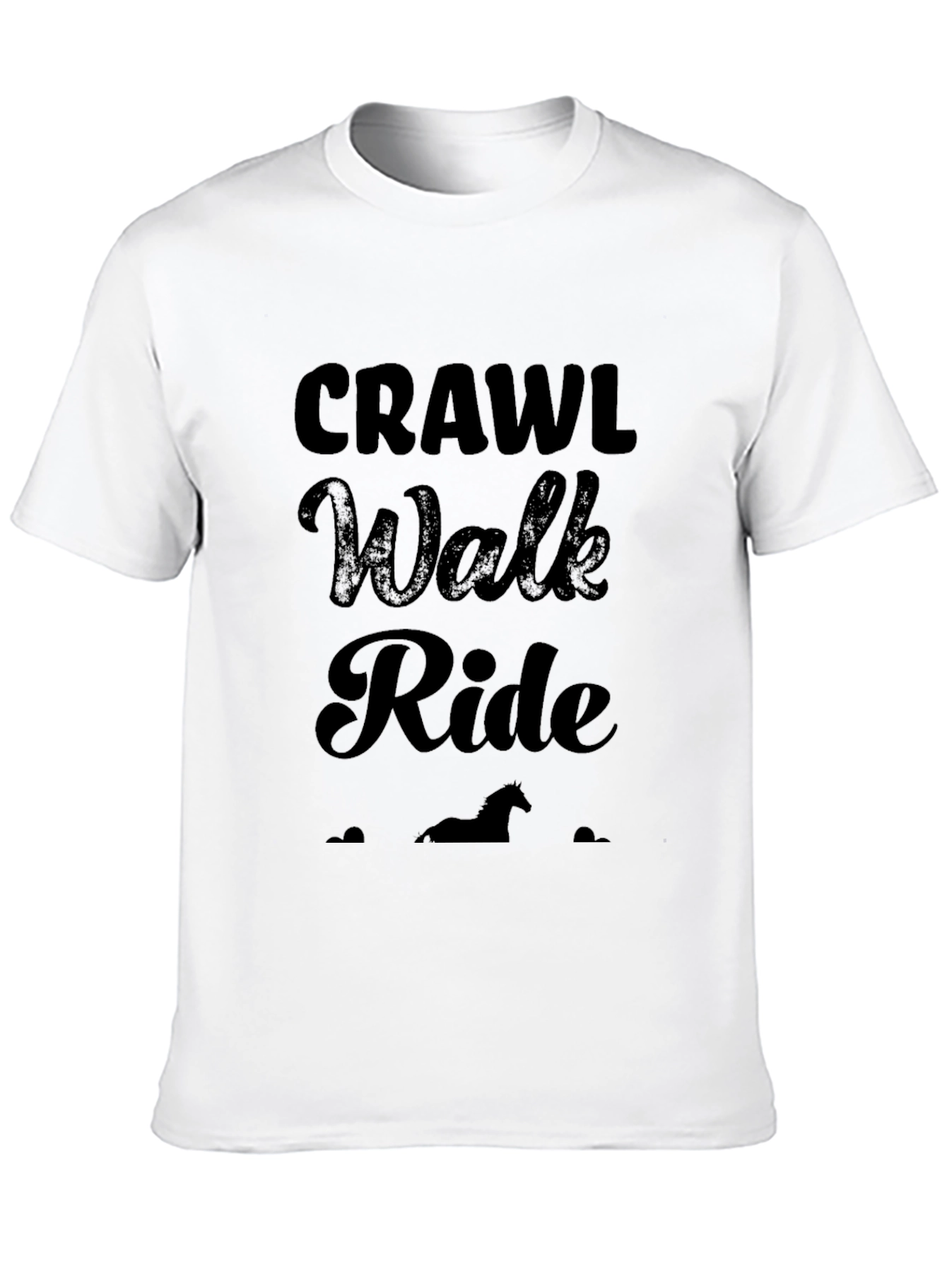Black Crawl Walk Ride Horse Lover T-Shirt view 10