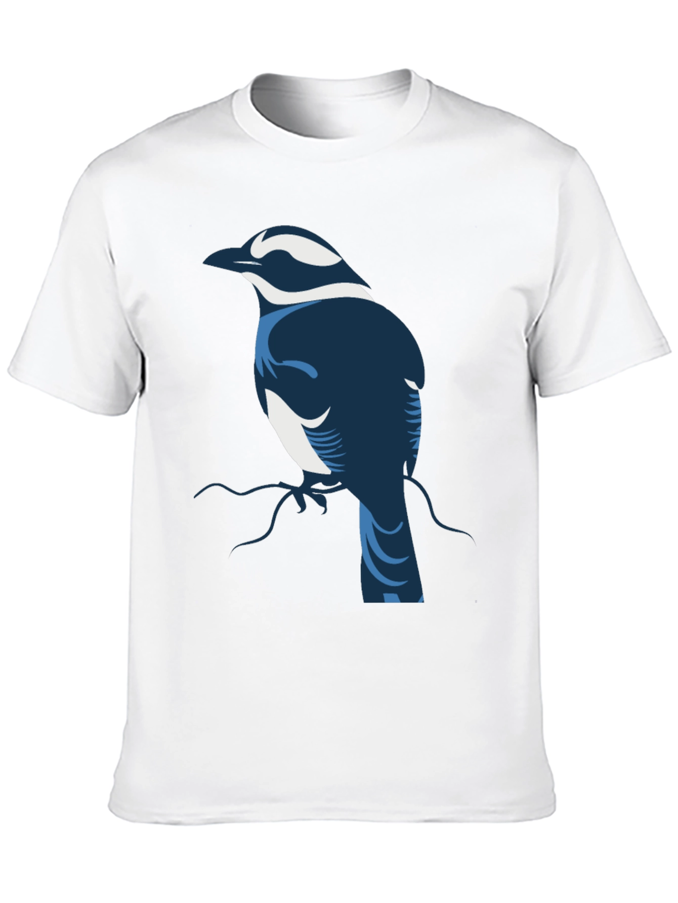 Black Stylized Bird Graphic Tee - Black Cotton Blend view 10