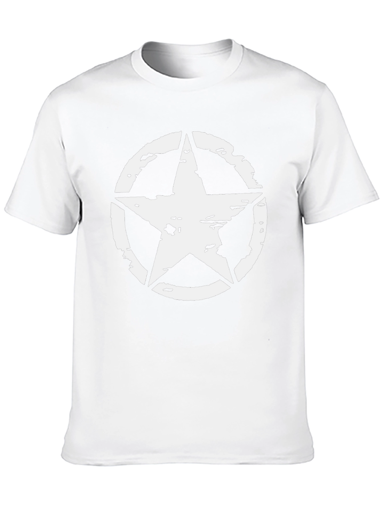 Black Distressed Star Graphic Tee - Black Cotton Blend Shirt view 10