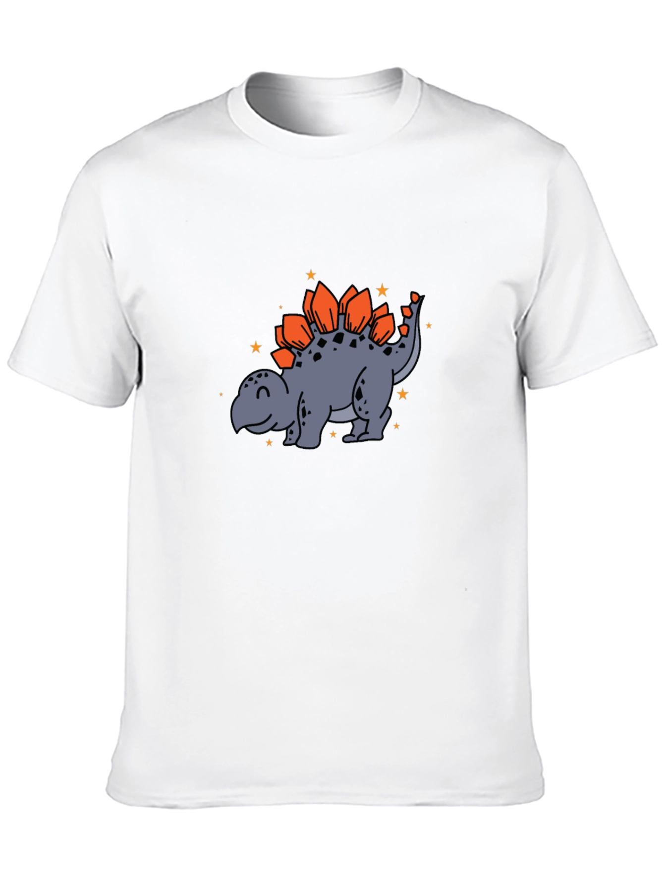 Black Cartoon Stegosaurus Graphic T-Shirt view 10