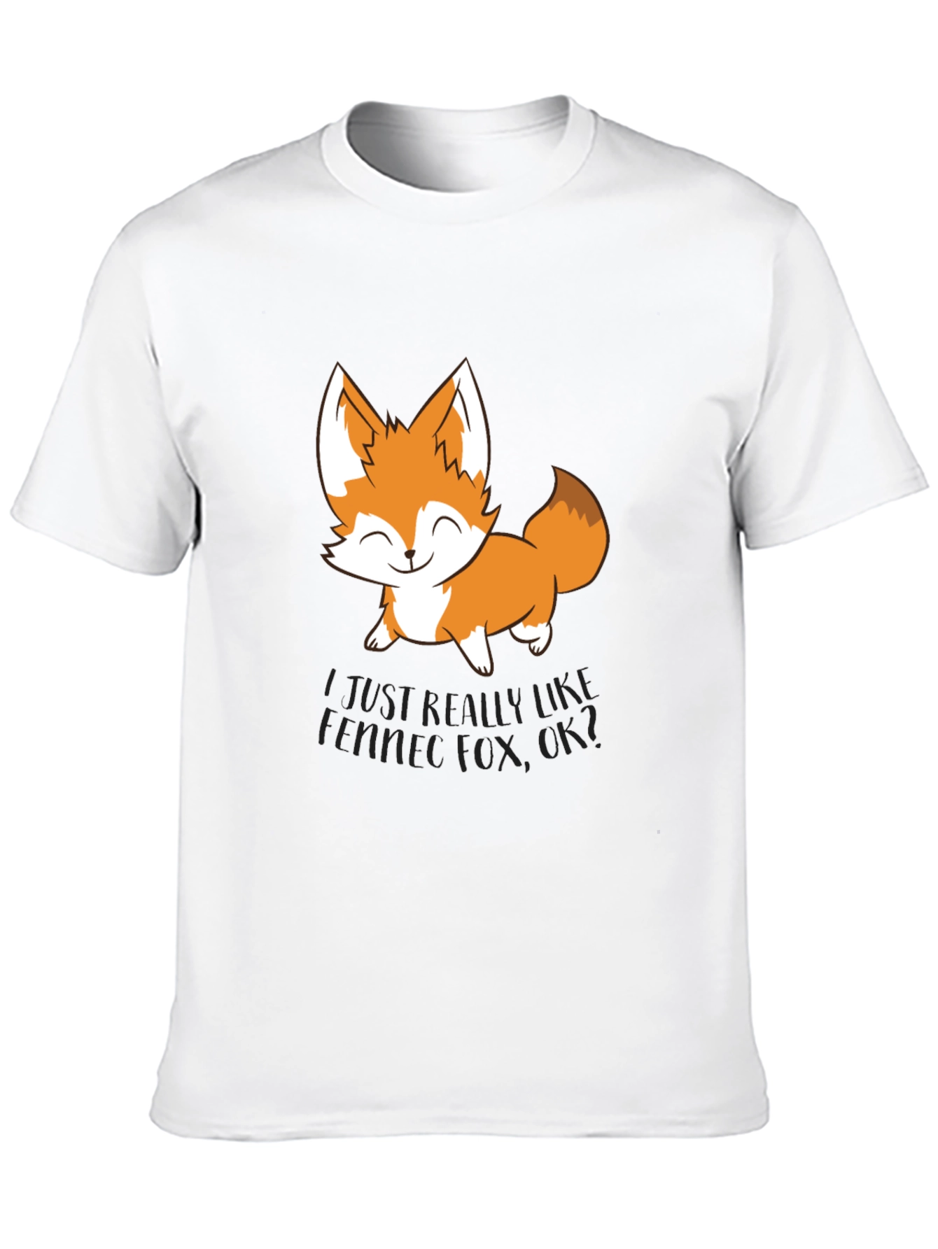Black Cute Fox Graphic T-Shirt - Unisex Black Tee view 10
