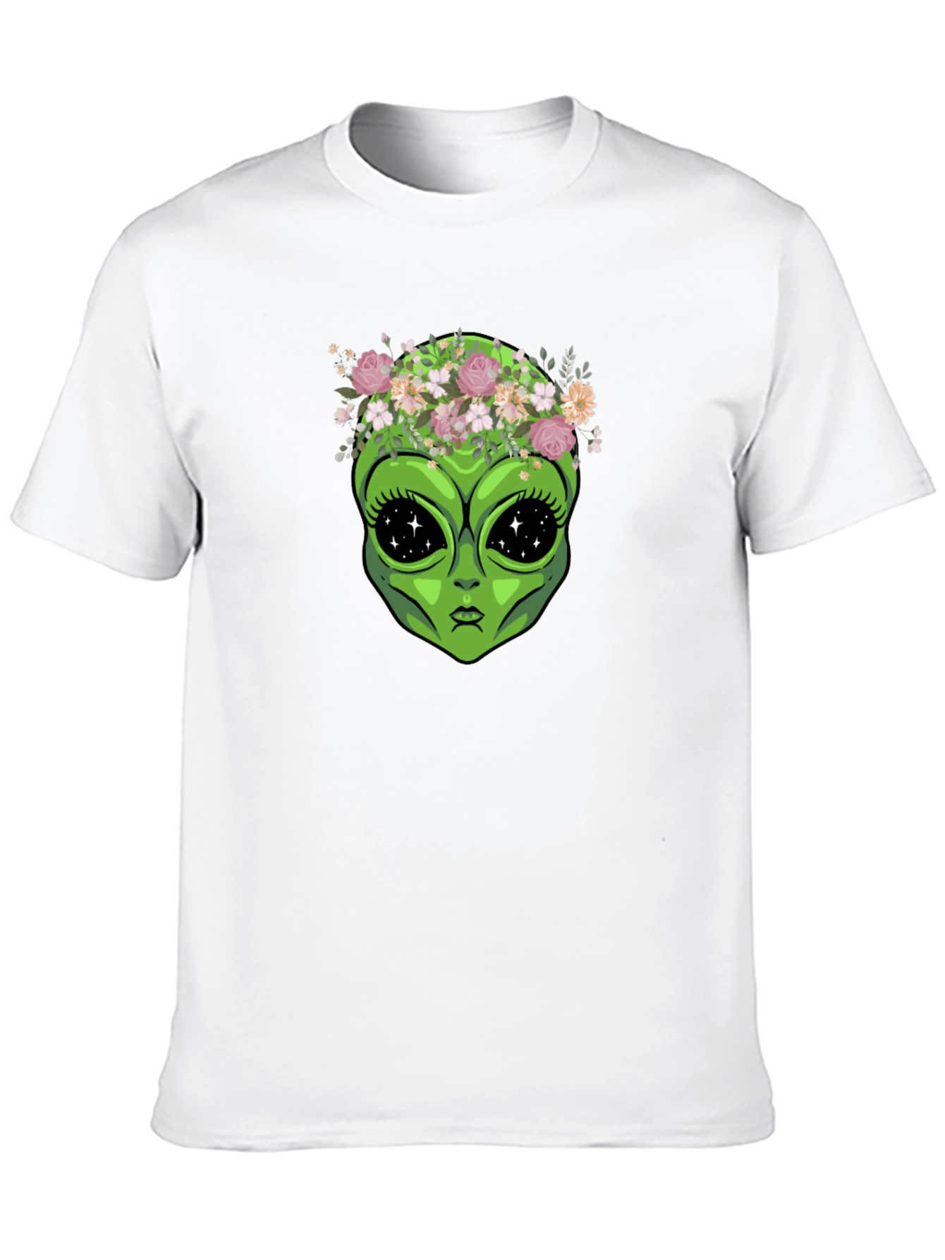 Black Alien Flower Crown Graphic Tee - Black view 10