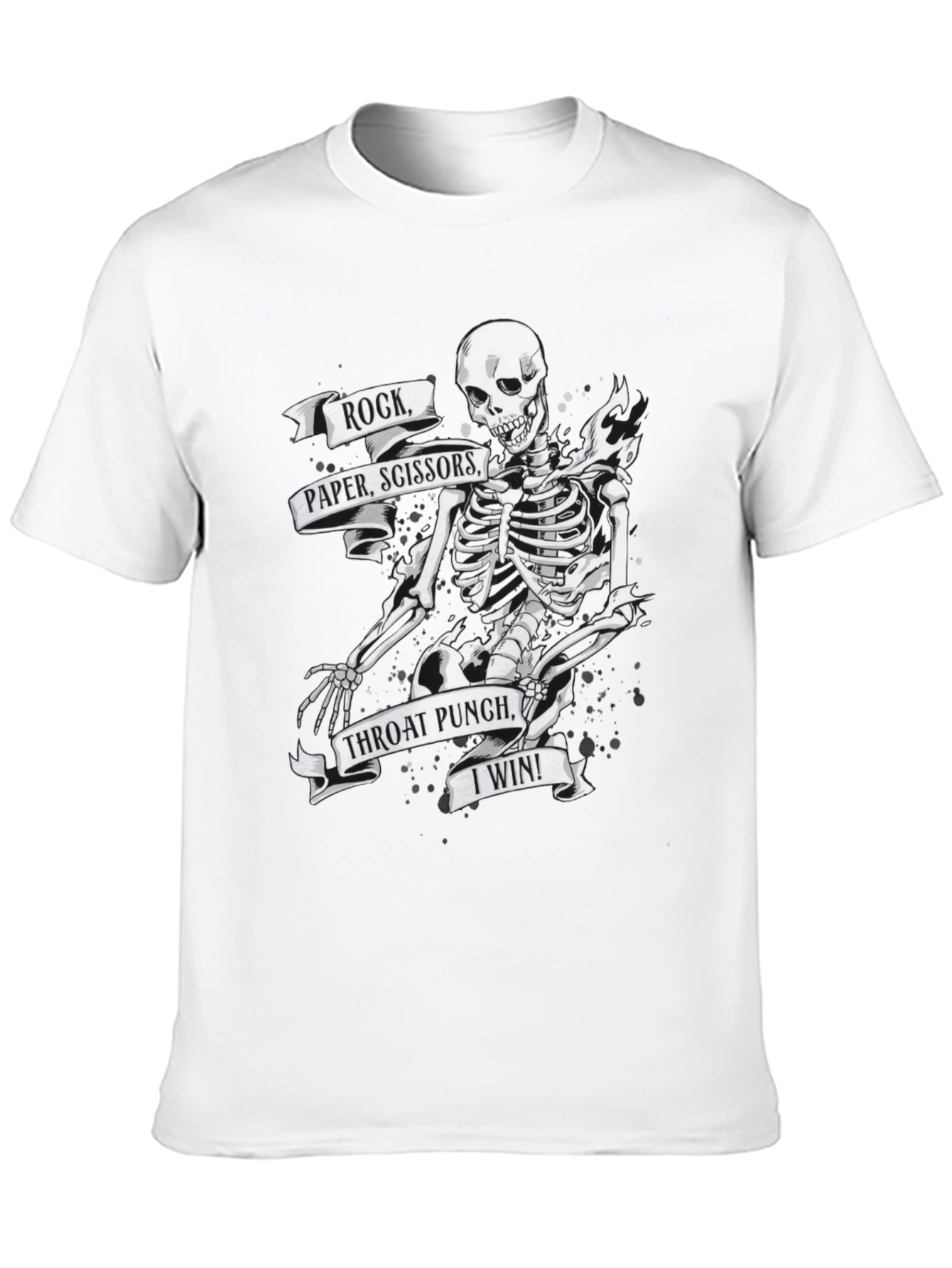 Black Rock Paper Scissors Skeleton Graphic Tee view 10