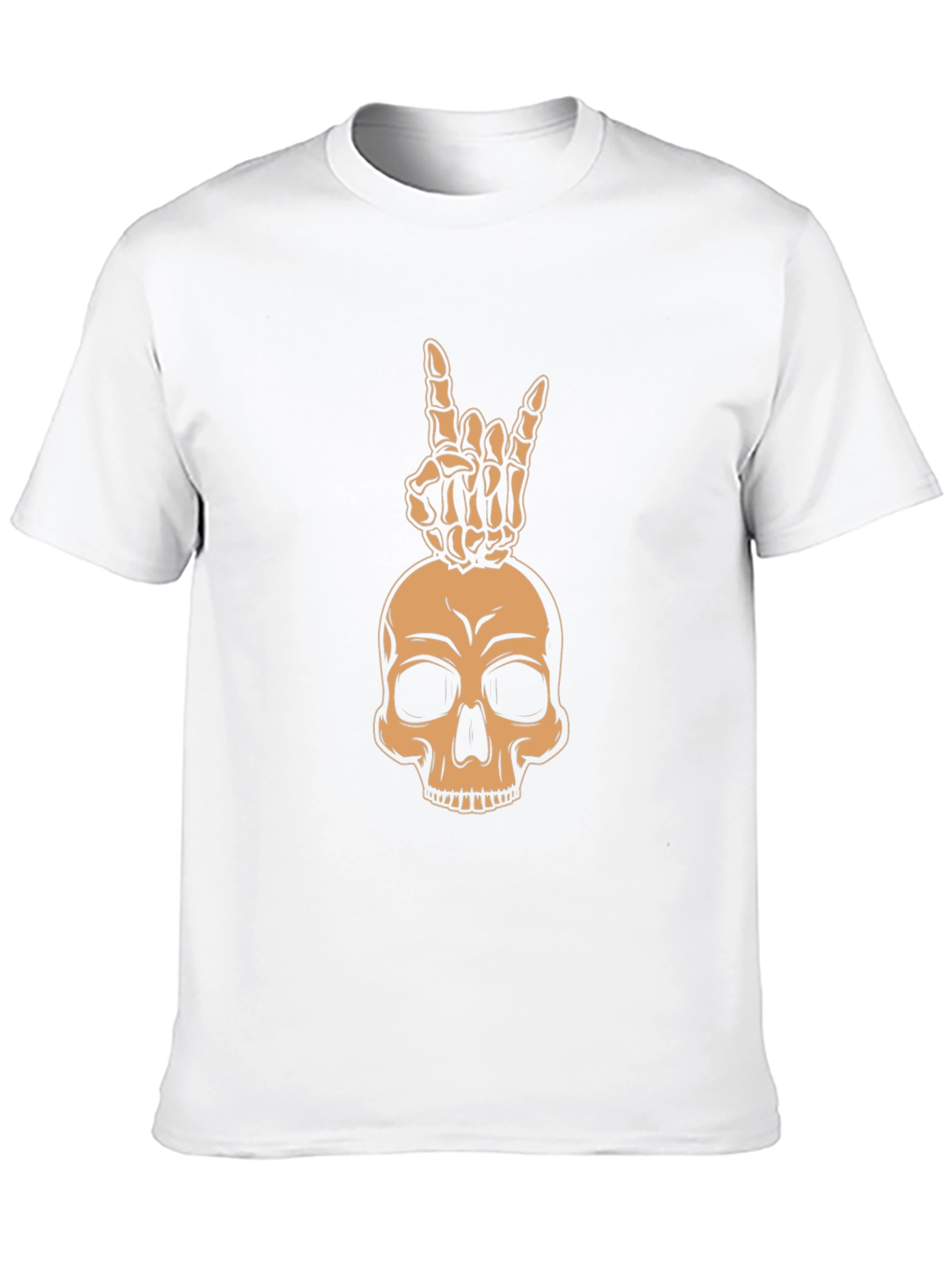 Black Skull & Hand Sign Graphic Tee - Rock On! view 10