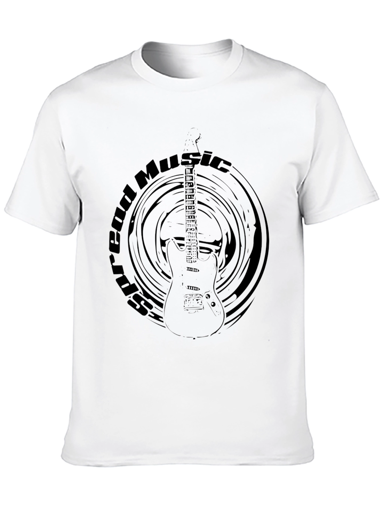 Black Guitar Music Graphic T-Shirt view 10