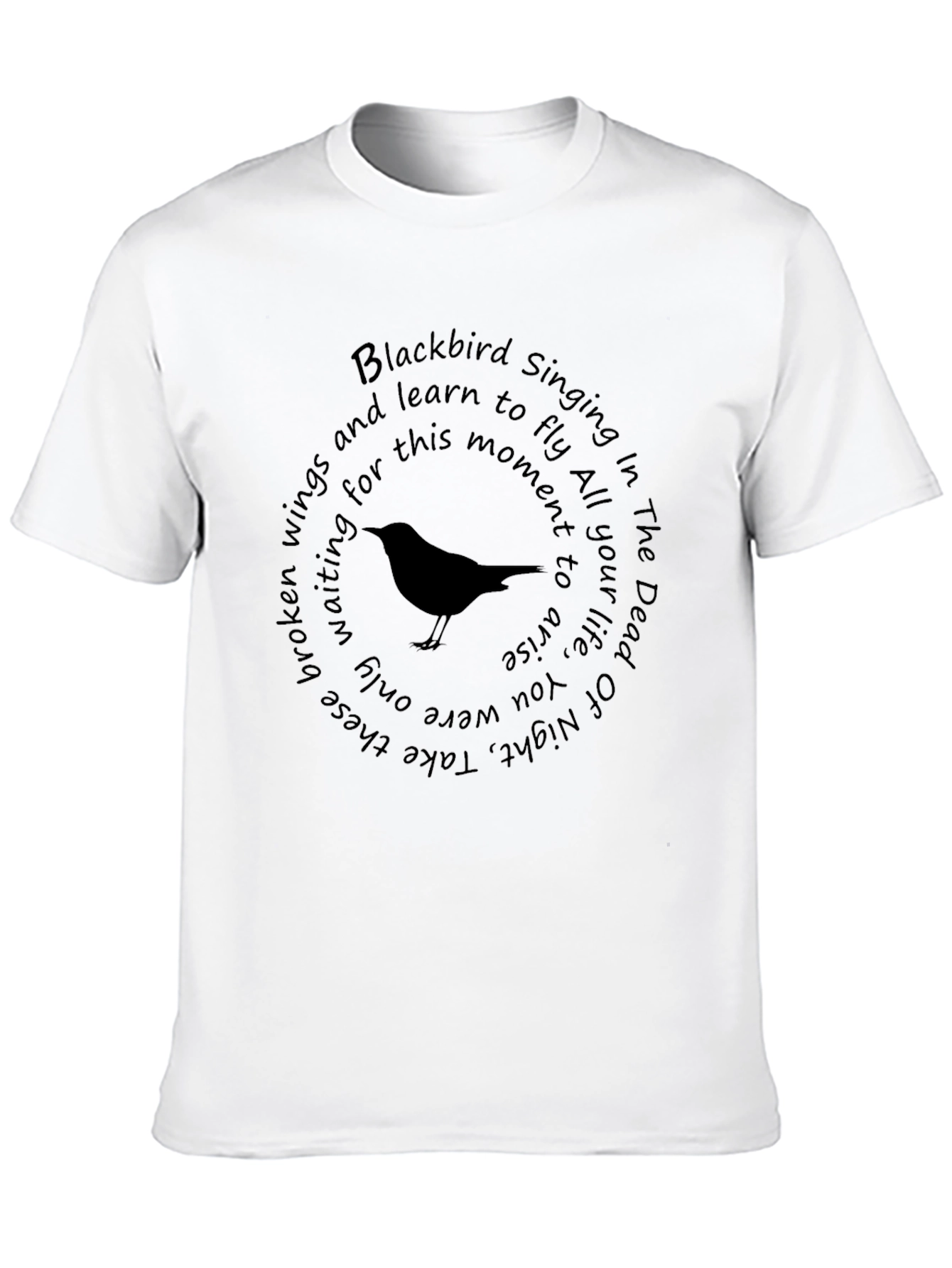Black Blackbird Song Lyrics Graphic Tee view 10