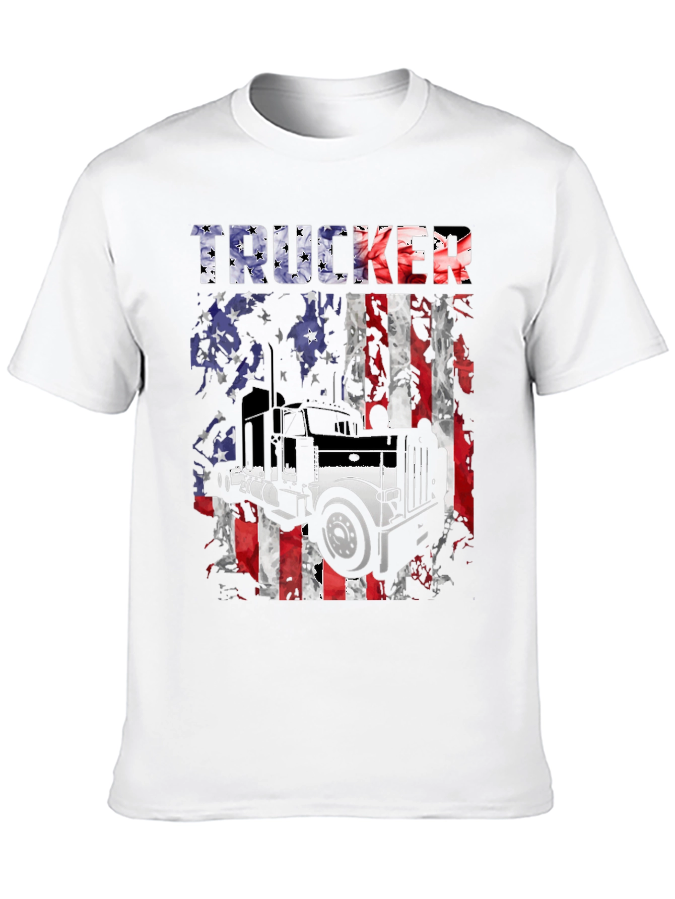 Black Trucker American Flag Graphic T-Shirt view 10