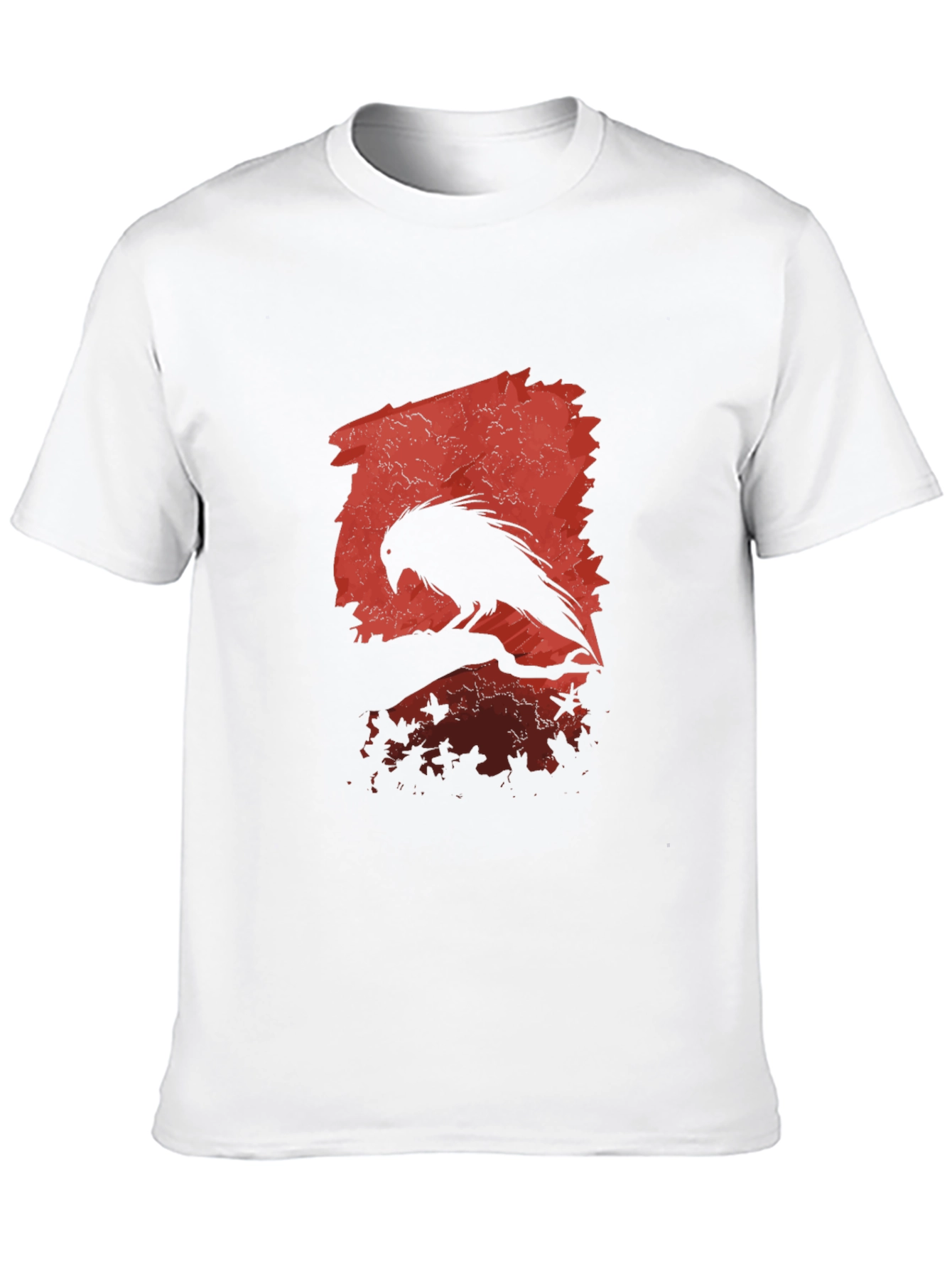 Black Raven Silhouette Graphic Black T-Shirt view 10