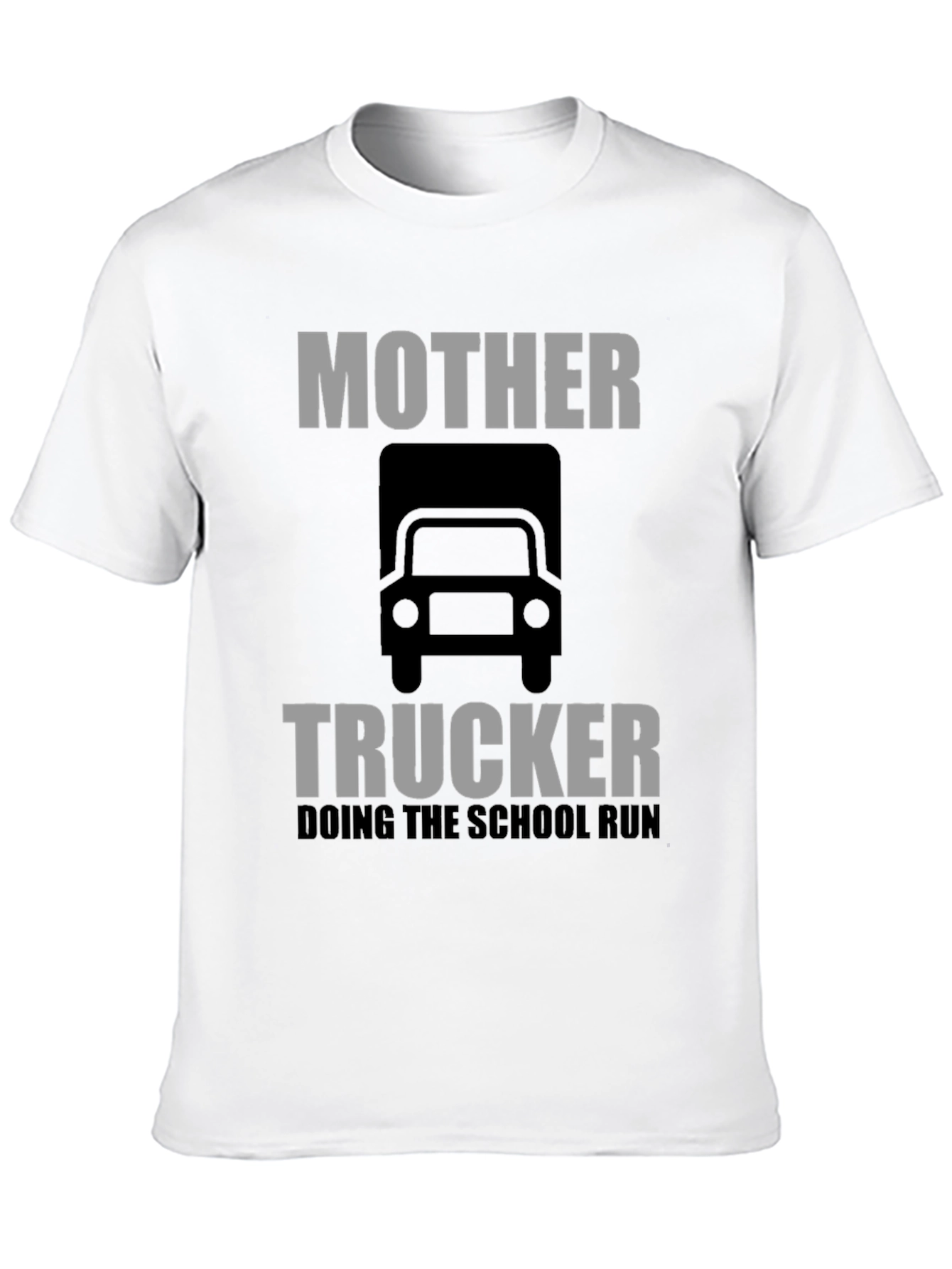 Black Mother Trucker T-Shirt: Doing the School Run Funny Tee view 10