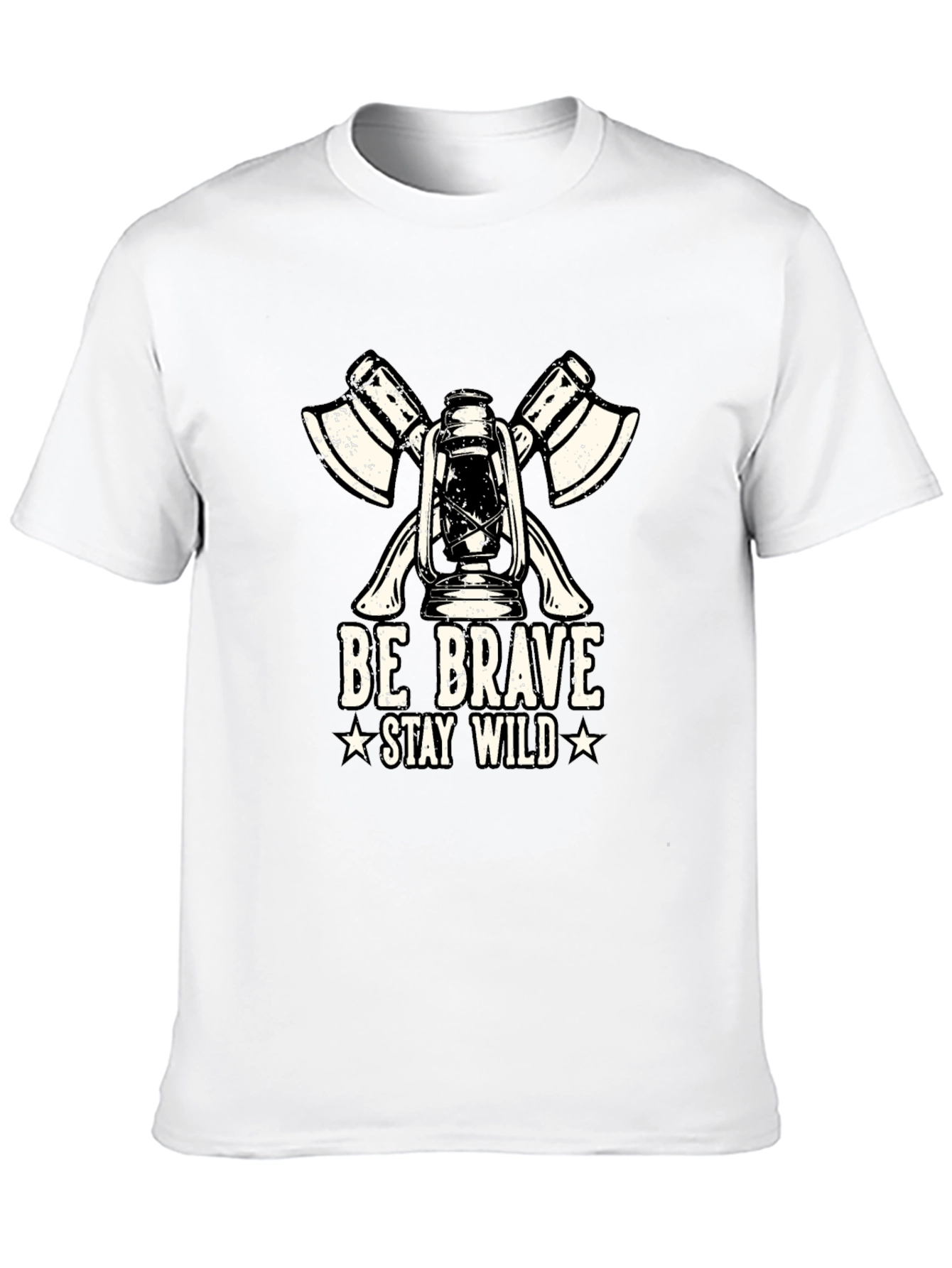 Black Be Brave Stay Wild Lantern & Axe Graphic Tee view 10