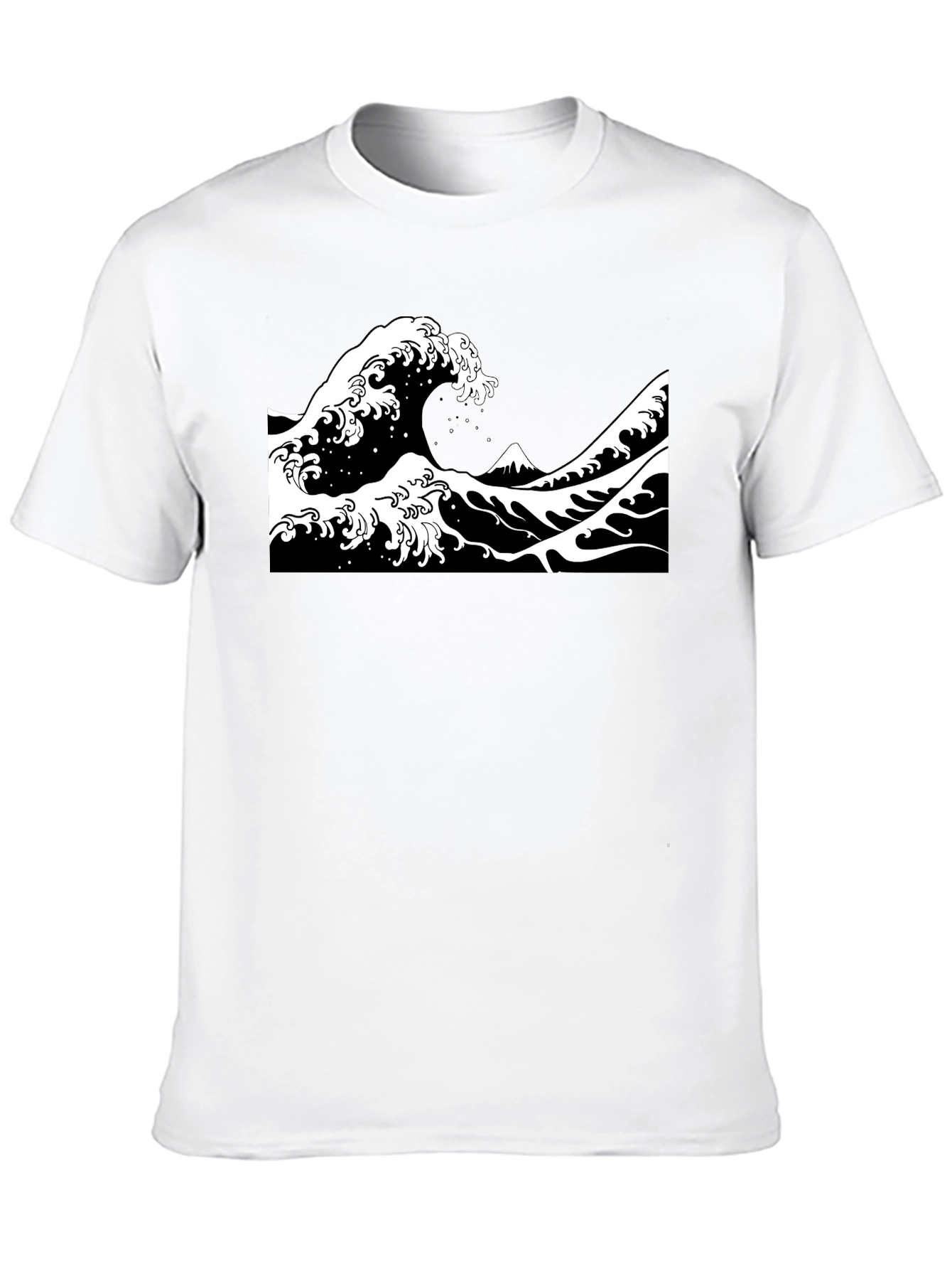 Black Great Wave Graphic Tee - Black view 10