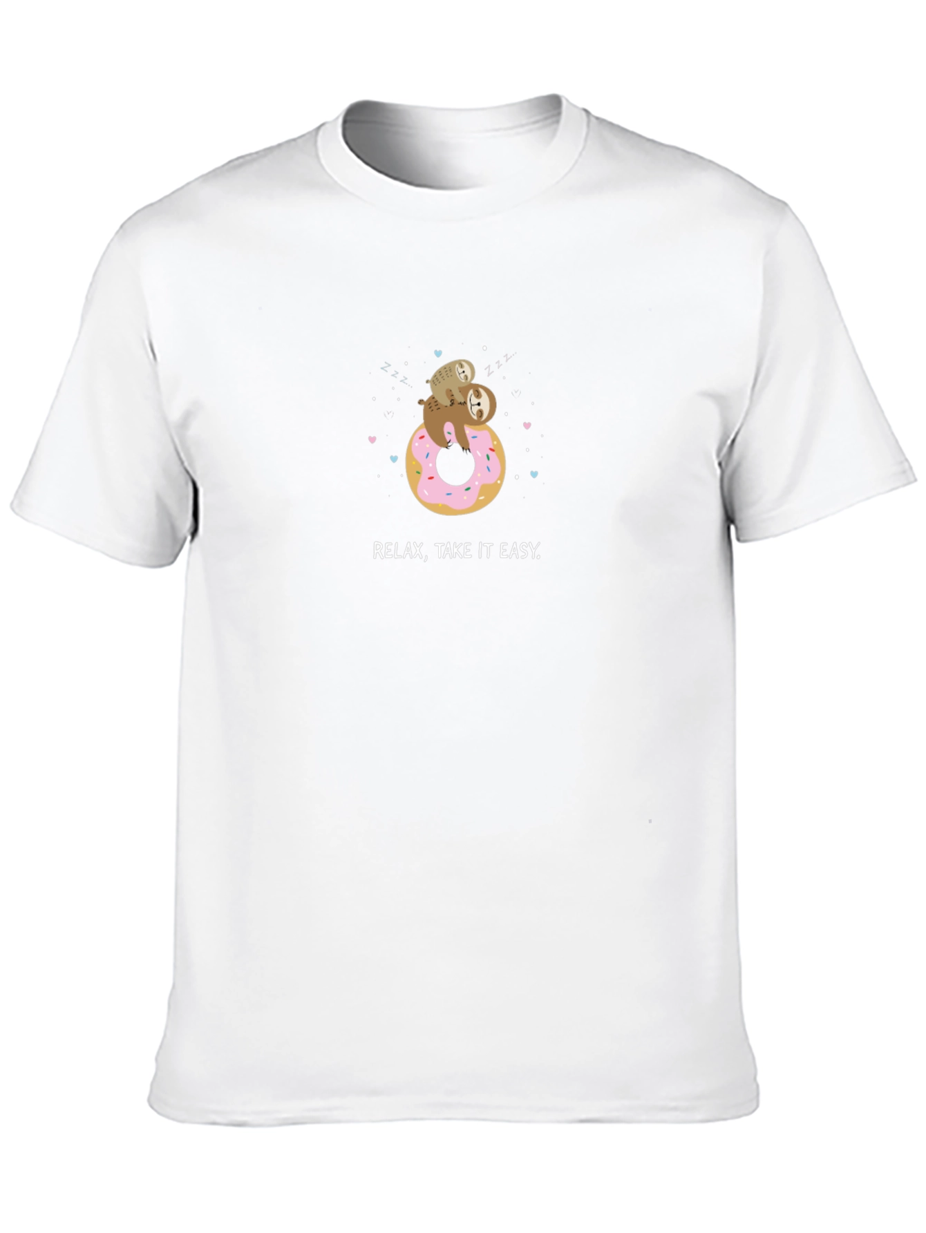 Black Relax Take It Easy Sloth Donut T-Shirt view 10