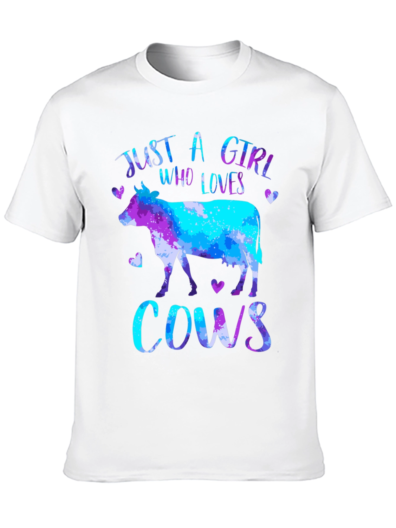 Black Just a Girl Who Loves Cows T-Shirt view 10