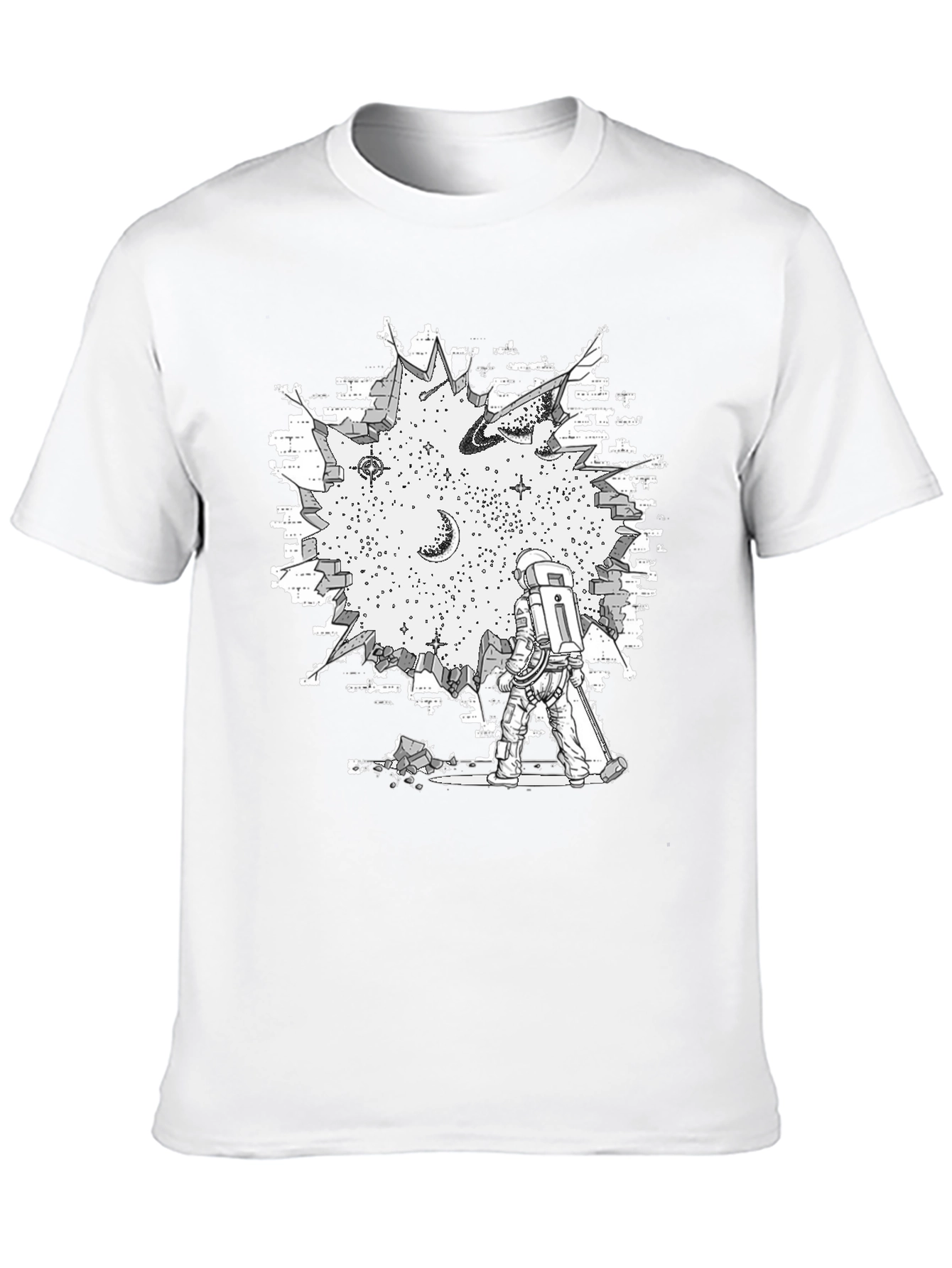 Black Astronaut Wall Break Graphic T-Shirt view 10