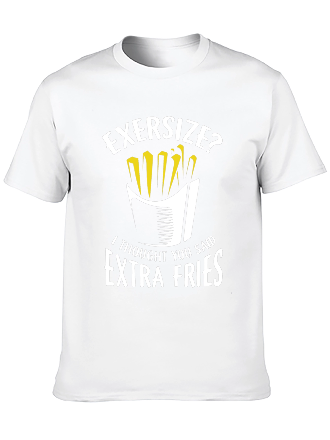 Black Funny 'Extra Fries' Graphic T-Shirt view 10
