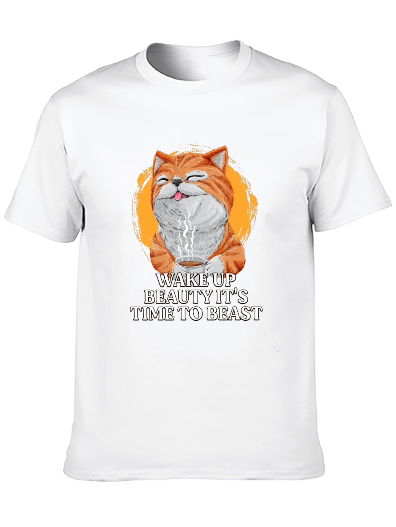 Black Wake Up Beauty It's Time To Beast Cat T-Shirt view 10