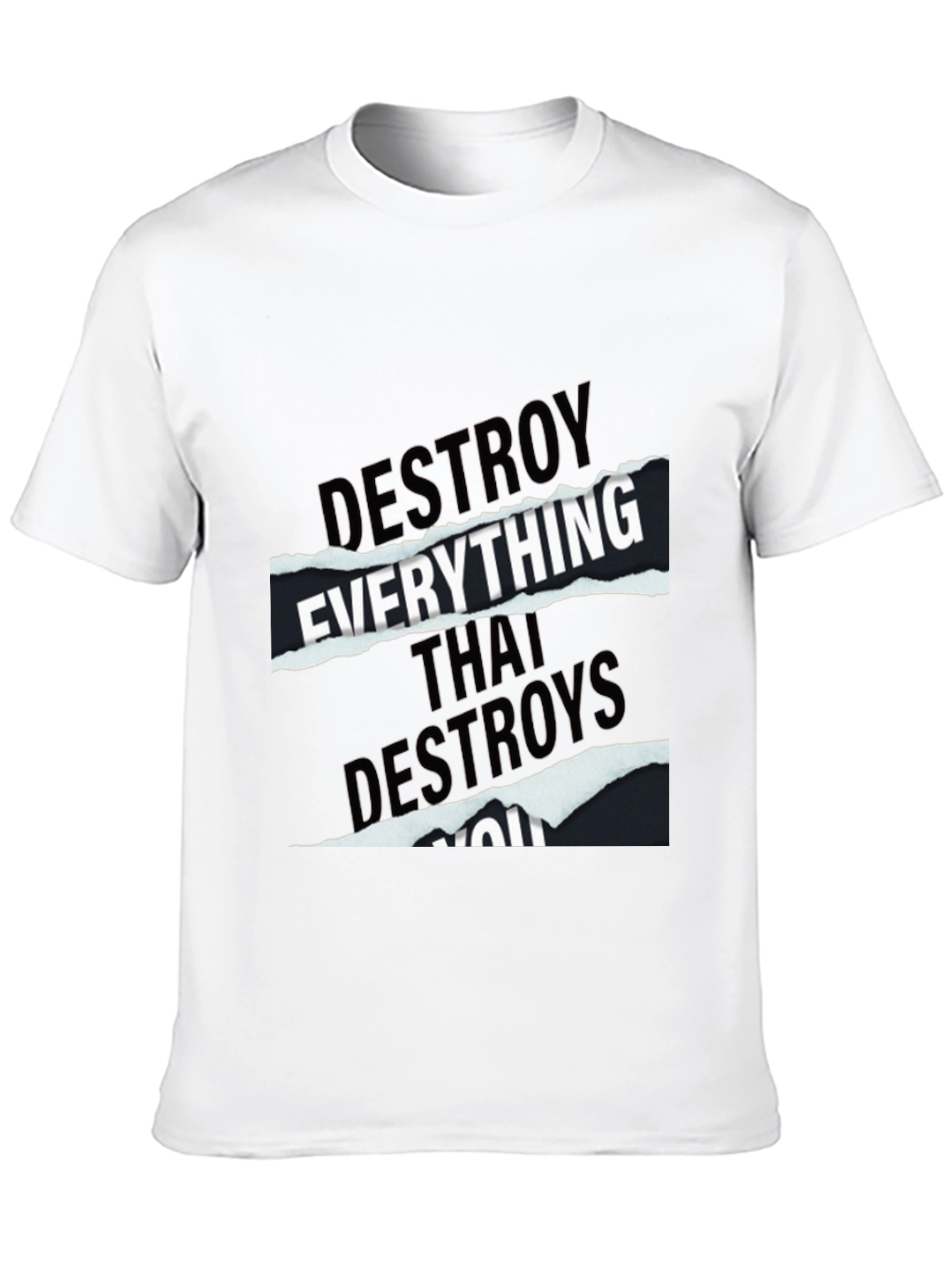 Black Destroy Everything Graphic Tee - Black Cotton T-Shirt view 10
