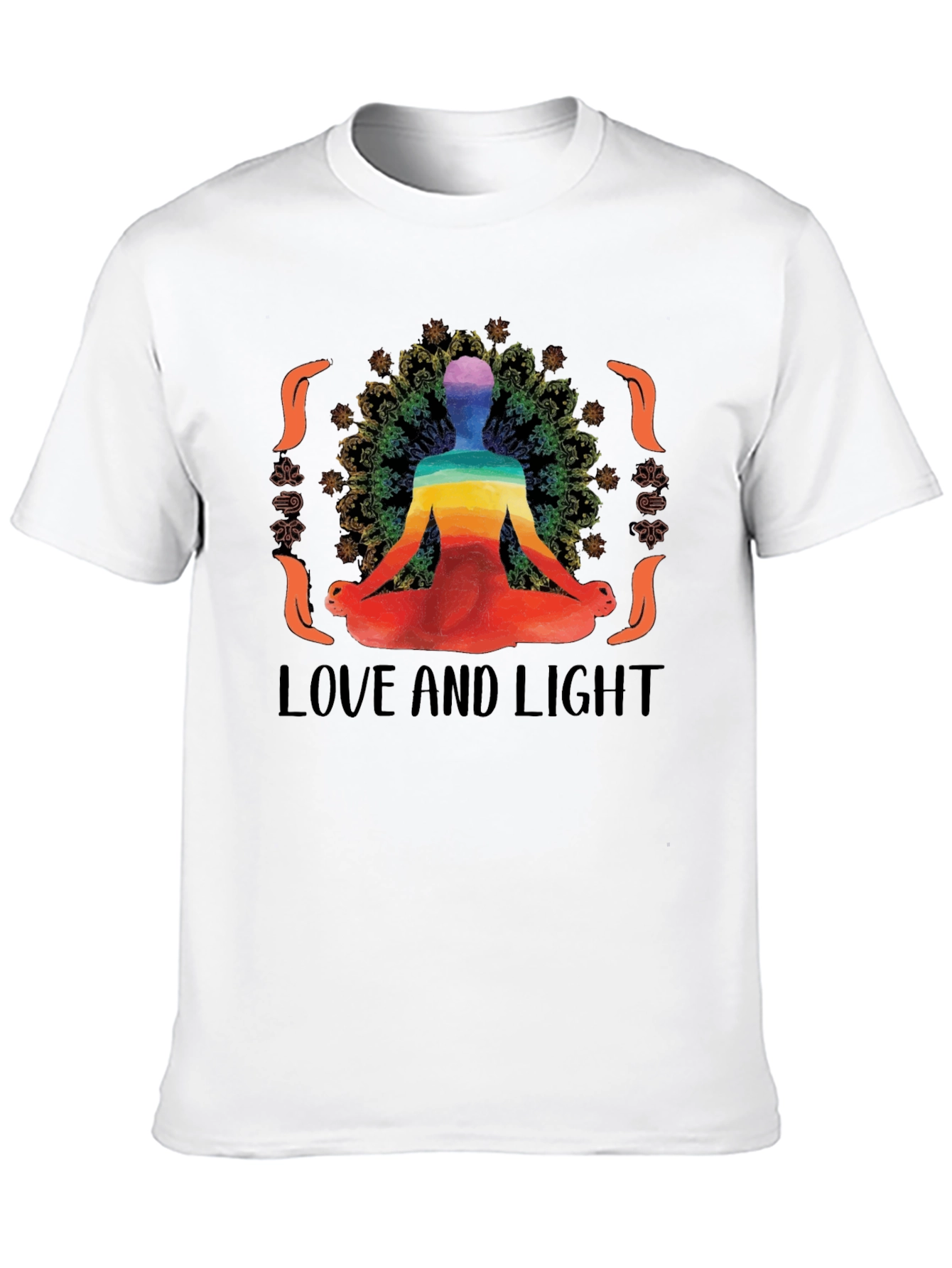 Black Yoga Love and Light Graphic Tee - Black Cotton Blend view 10