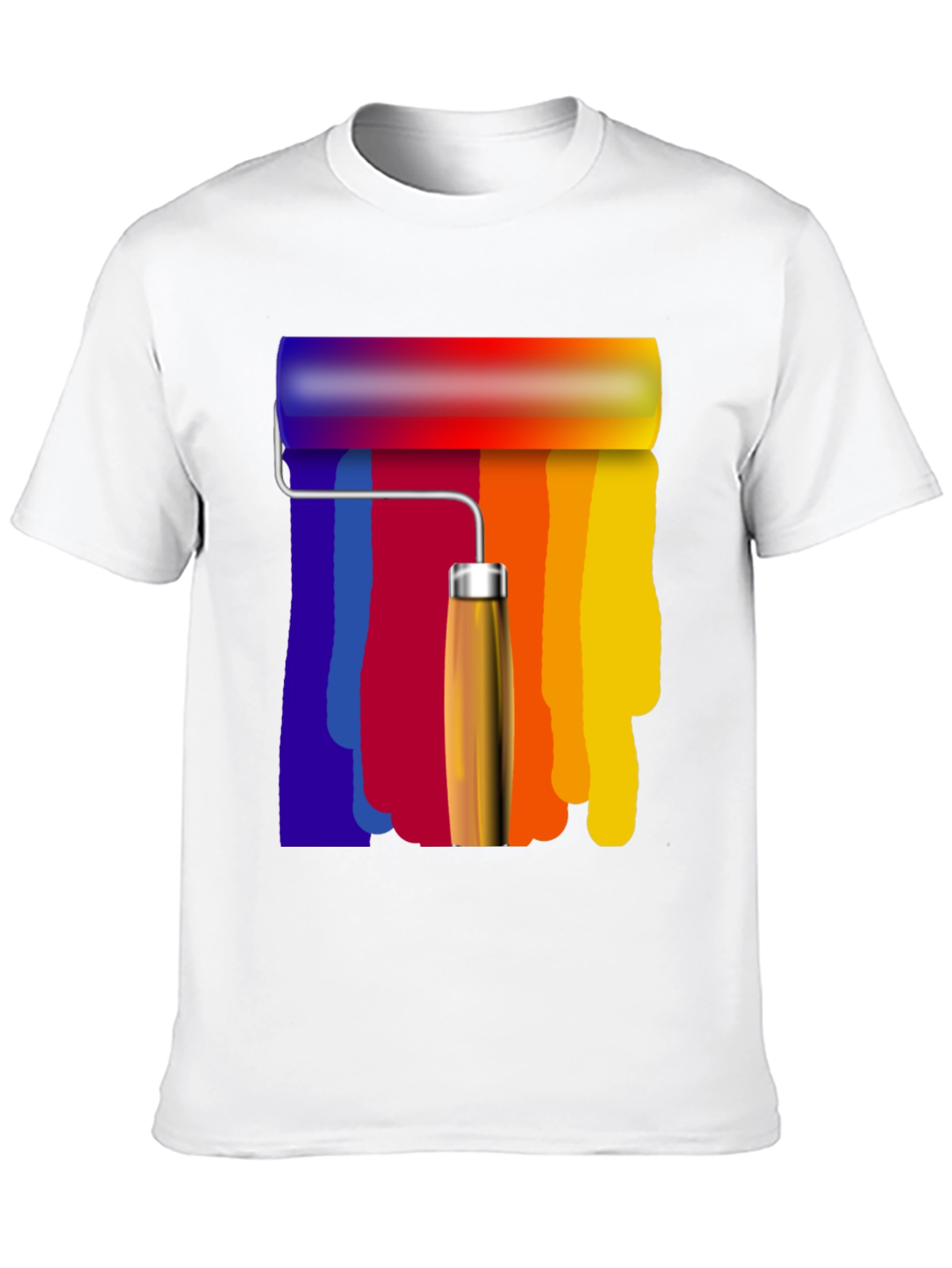 Black Colorful Paint Roller Graphic Tee - Artistic Design view 10