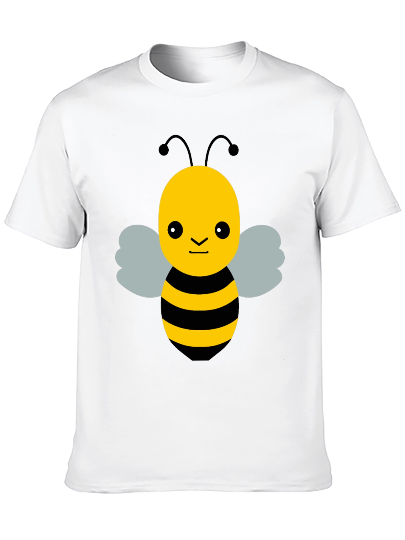 Black Cute Cartoon Bee Graphic Black T-Shirt view 10
