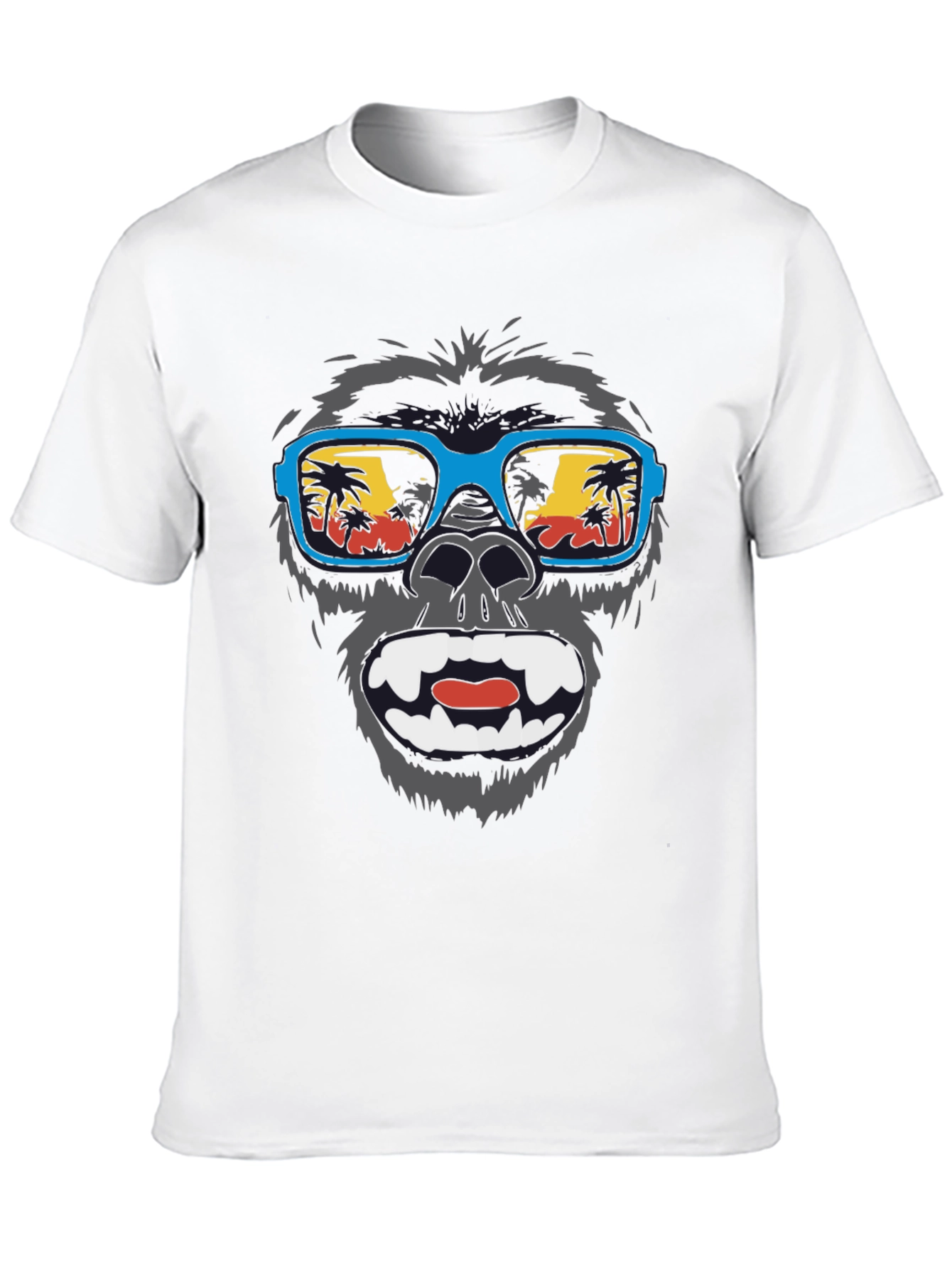 Black Cool Gorilla Beach T-Shirt - Summer Vibes view 10