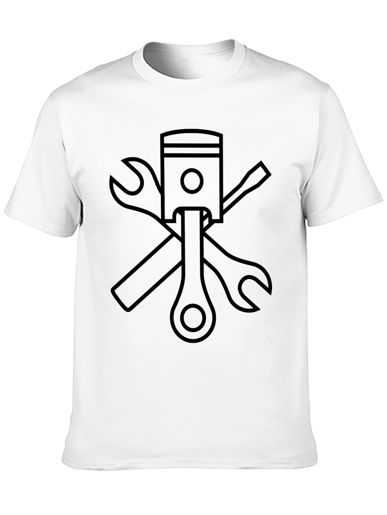 Black Black Mechanic T-Shirt with Piston & Tools Graphic view 10